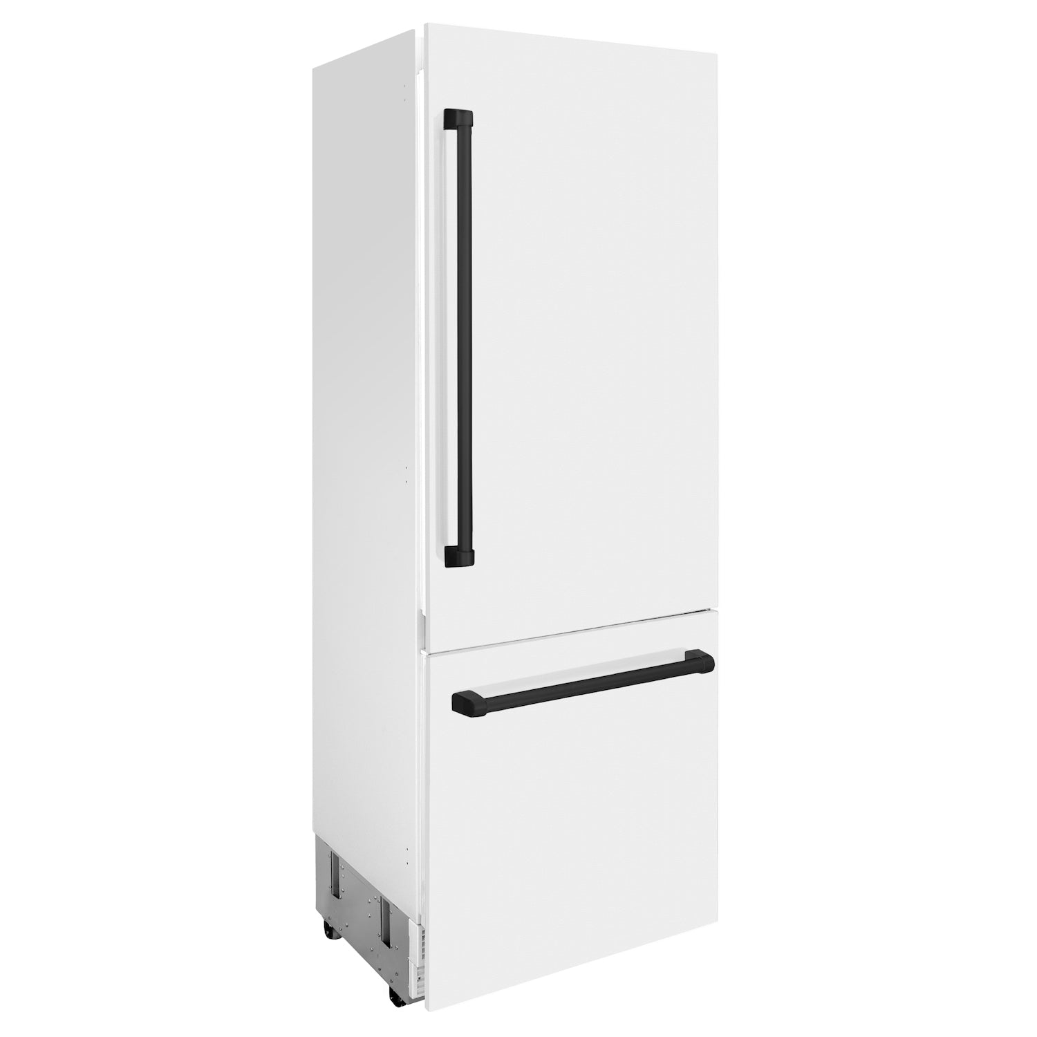 ZLINE 30" Autograph Edition Built-in 2-Door Bottom Freezer Refrigerator - Matte White with Accents, Internal Water and Ice Dispenser