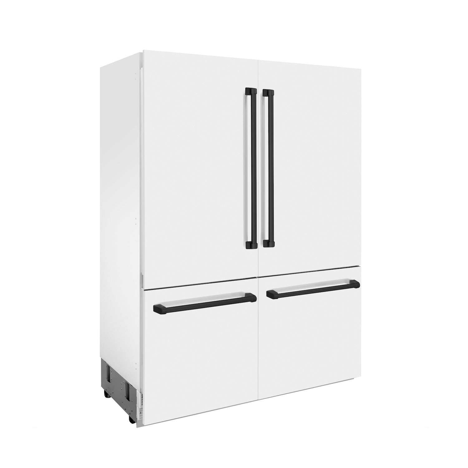 ZLINE 60" Autograph Edition Built-in 4-Door French Door Refrigerator - Matte White with Accents, Internal Water and Ice Dispenser