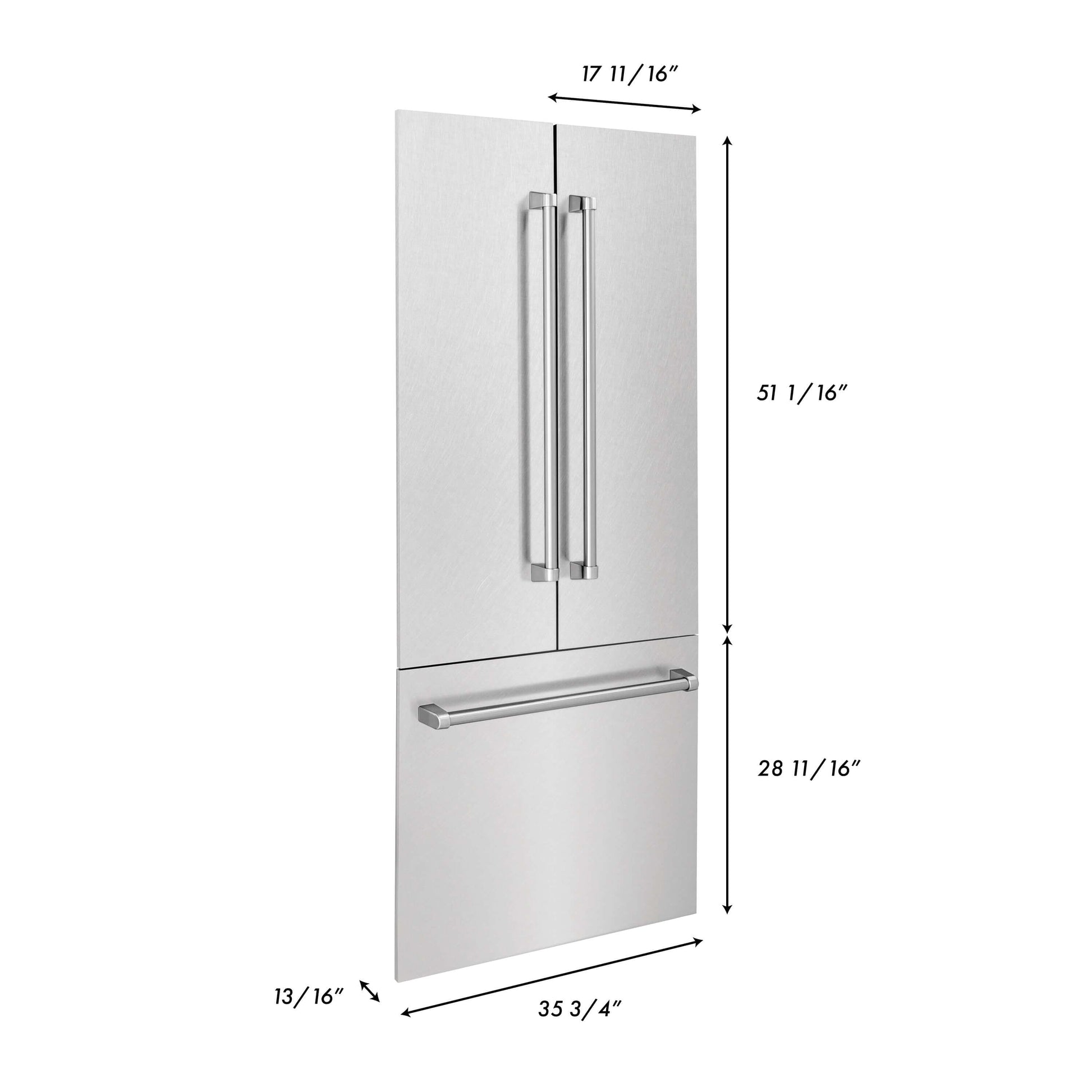 Panels & Handles Only - ZLINE 36" Refrigerator Panels in DuraSnow Stainless Steel