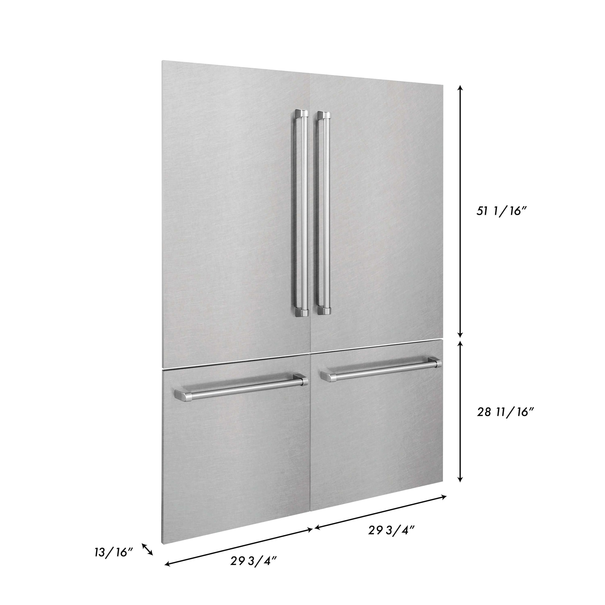 Panels & Handles Only - ZLINE 60" Refrigerator Panels in DuraSnow Stainless