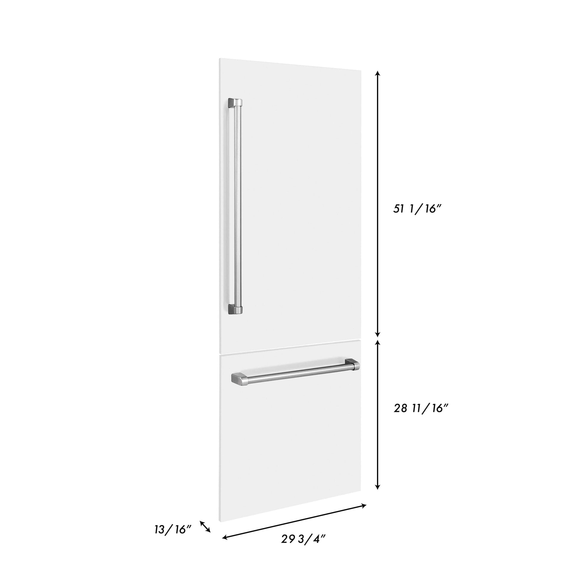 Panels & Handles Only - ZLINE 30" Refrigerator Panels in Matte White