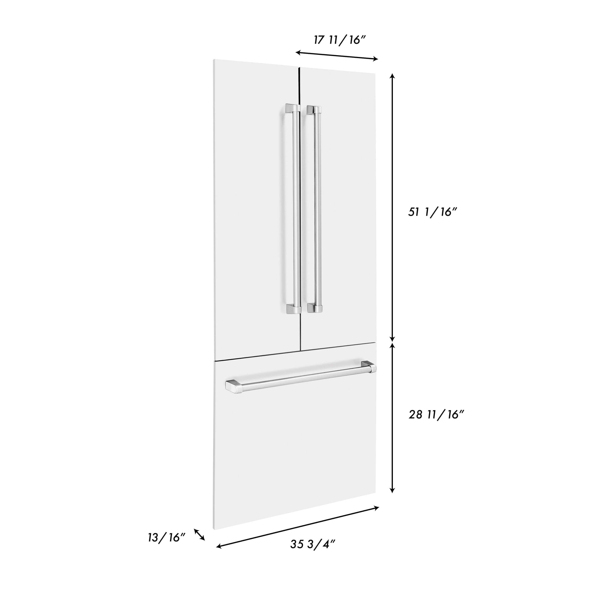 Panels & Handles Only - ZLINE 36" Refrigerator Panels in Matte White
