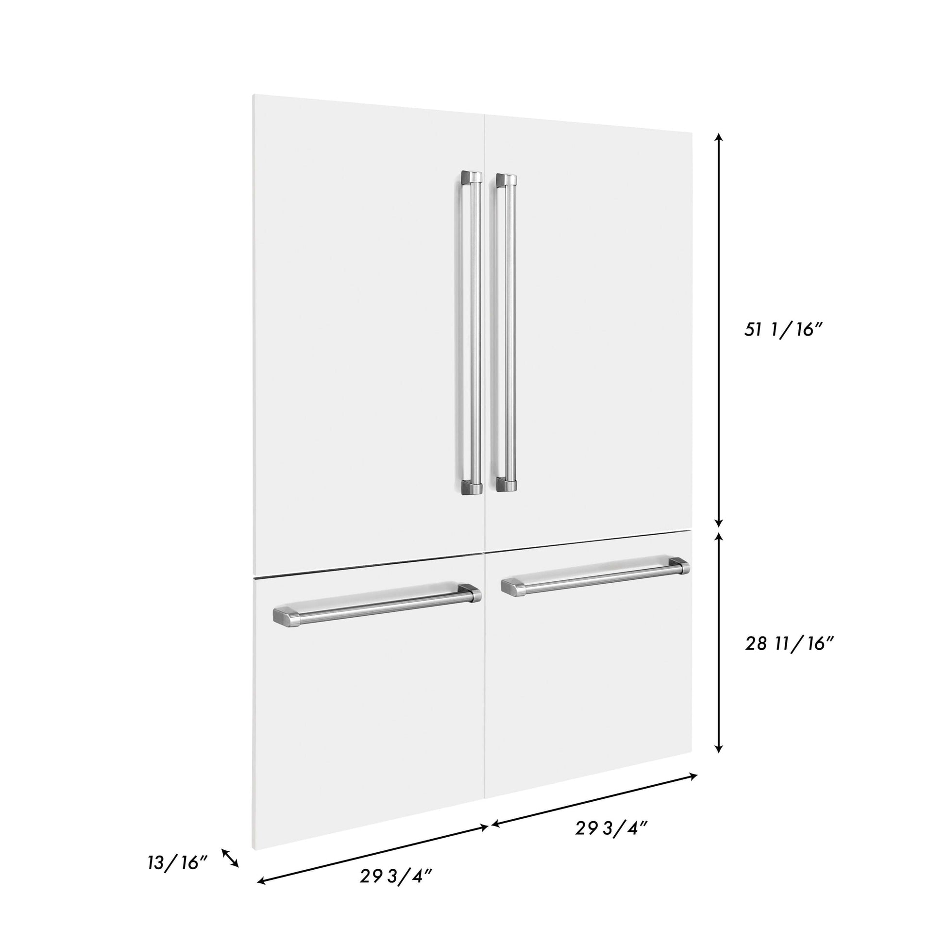 Panels & Handles Only - ZLINE 60" Refrigerator Panels in Matte White