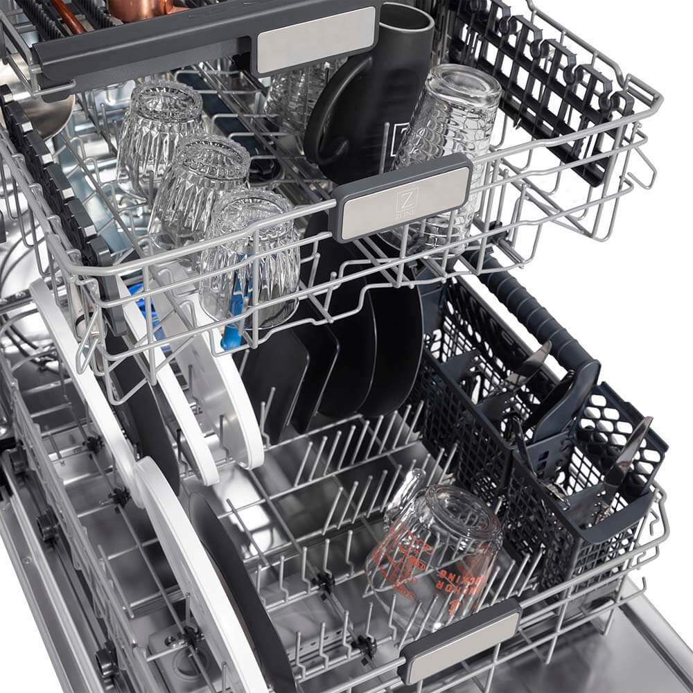ZLINE 24" Panel  Monument Series 3rd Rack Top Touch Control Dishwasher - Stainless Tub with Color options