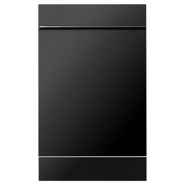 ZLINE 18" Top Control Dishwasher - Black Stainless Steel, Modern Handle
