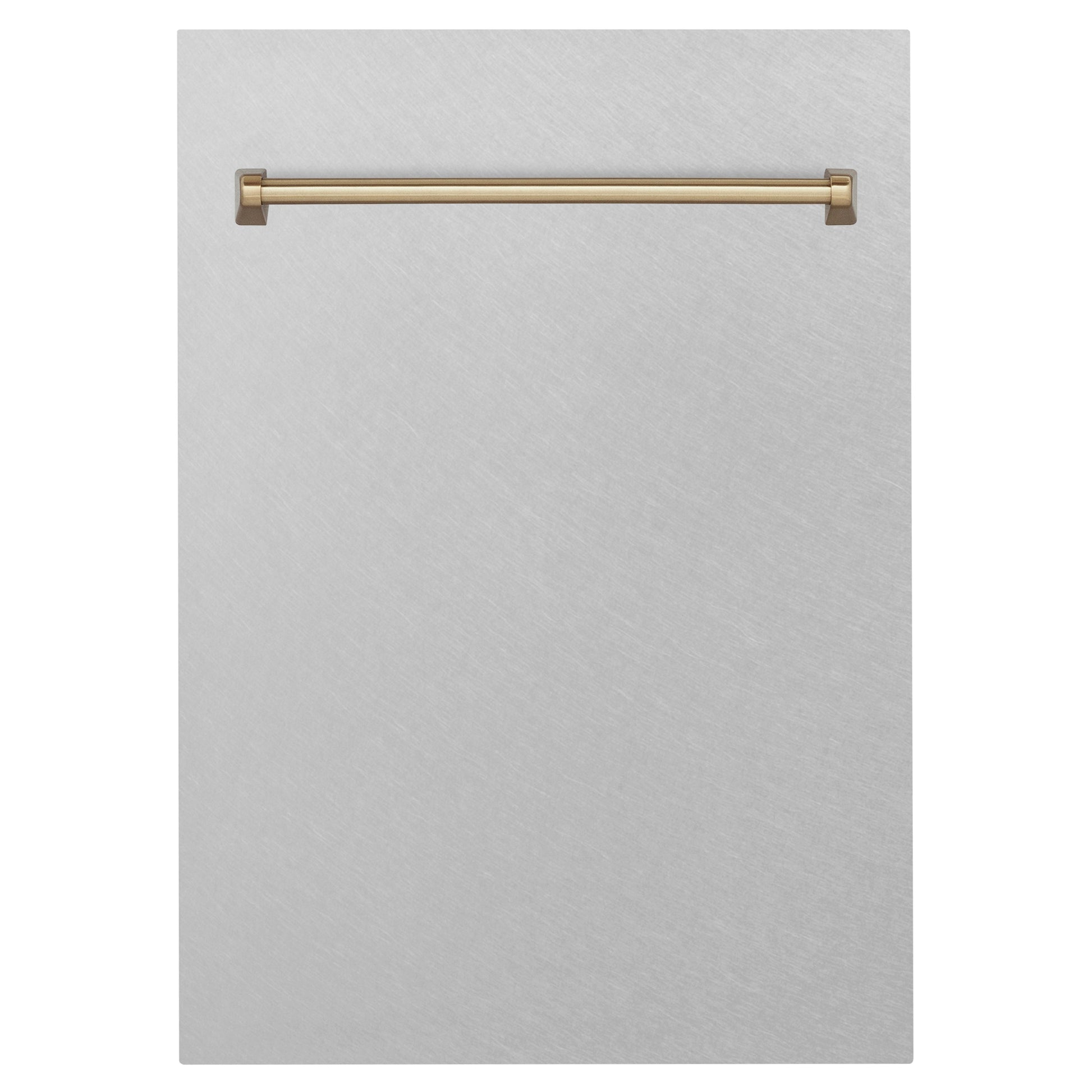 ZLINE 18" Autograph Edition Tallac Dishwasher Panel - DuraSnow Stainless with Champagne Bronze Handle