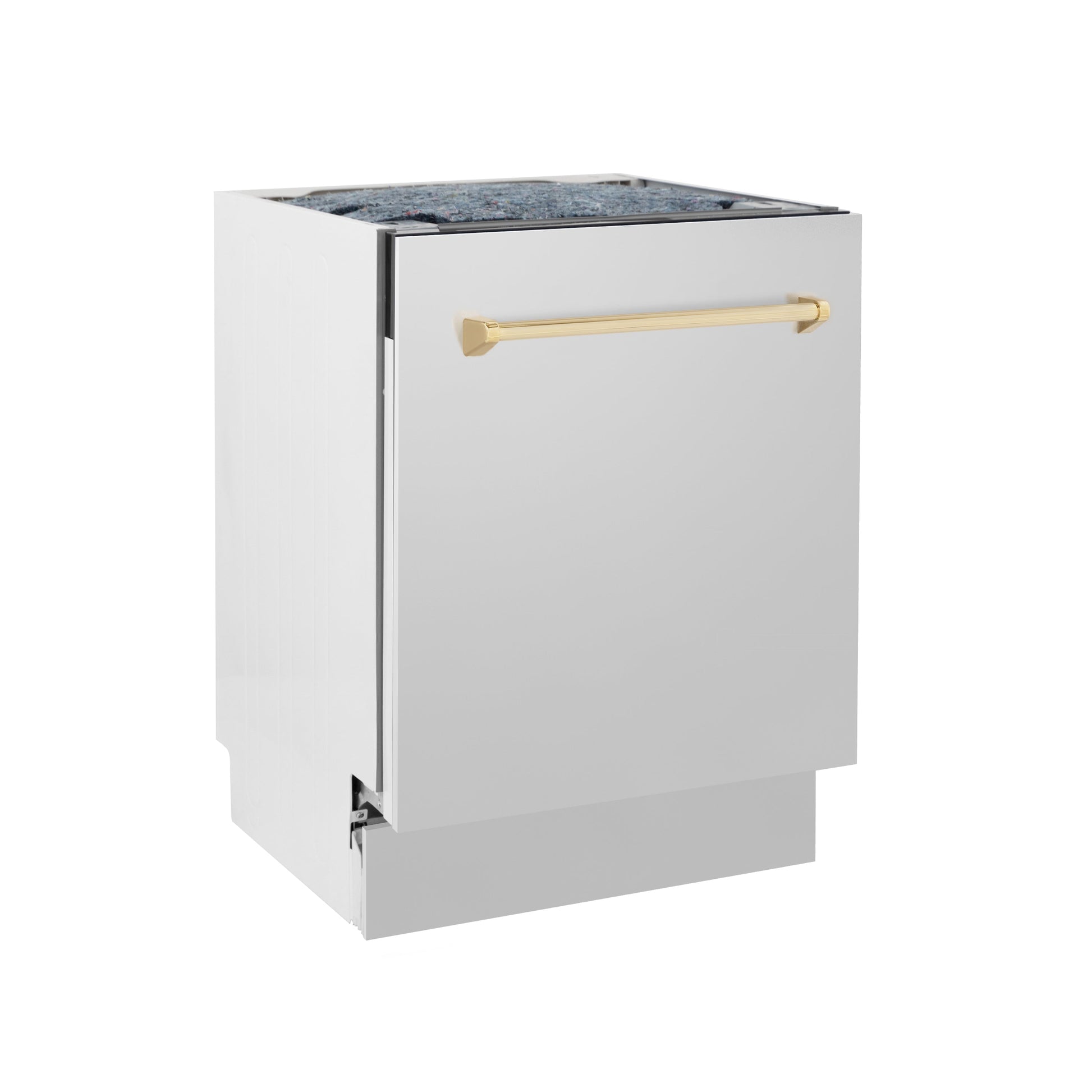 ZLINE Autograph Edition 24" 3rd Rack Top Control Tall Tub Dishwasher - Stainless Steel with Accent Handle