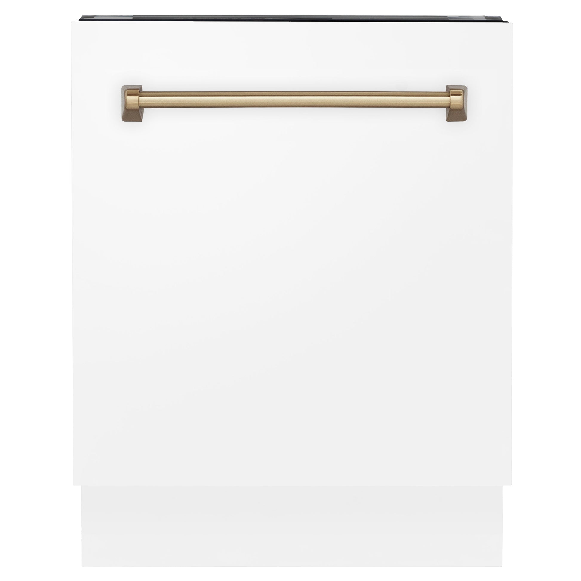ZLINE Autograph Edition 24" 3rd Rack Top Control Tall Tub Dishwasher - Matte White with Accent Handle