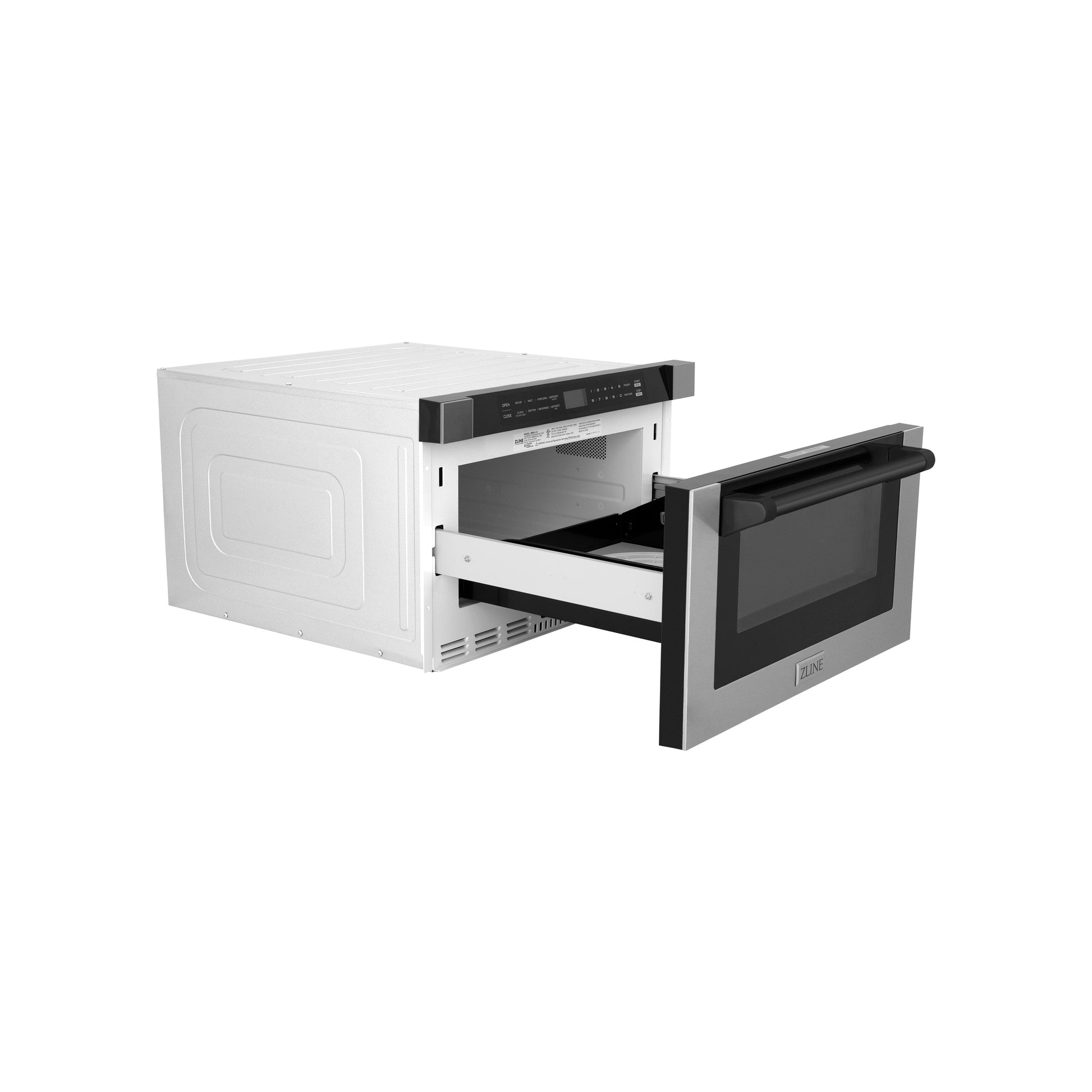 ZLINE Autograph Edition 24" Built-in Microwave Drawer - Traditional Handle in Stainless Steel with Accents