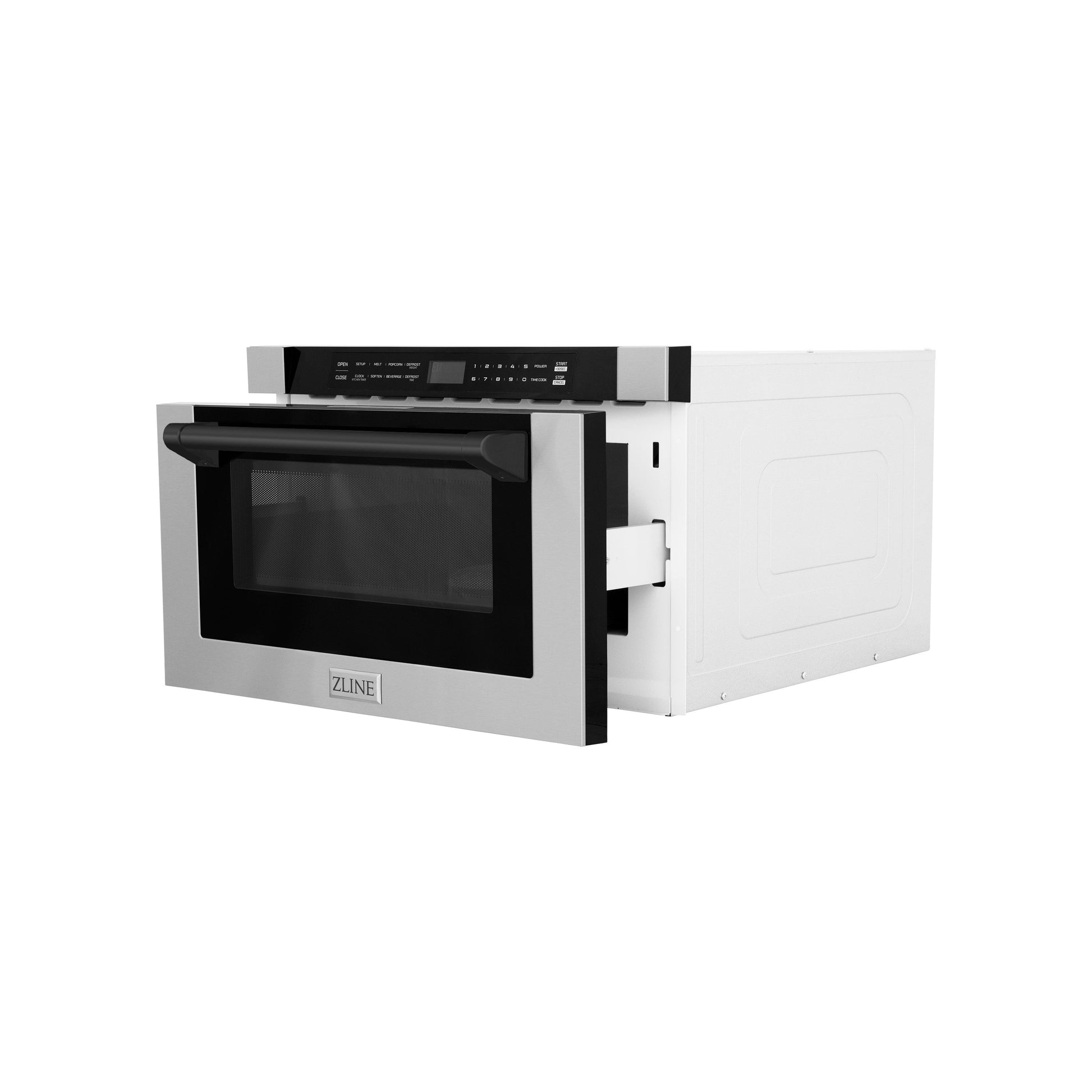 ZLINE Autograph Edition 24" Built-in Microwave Drawer - Traditional Handle in Stainless Steel with Accents