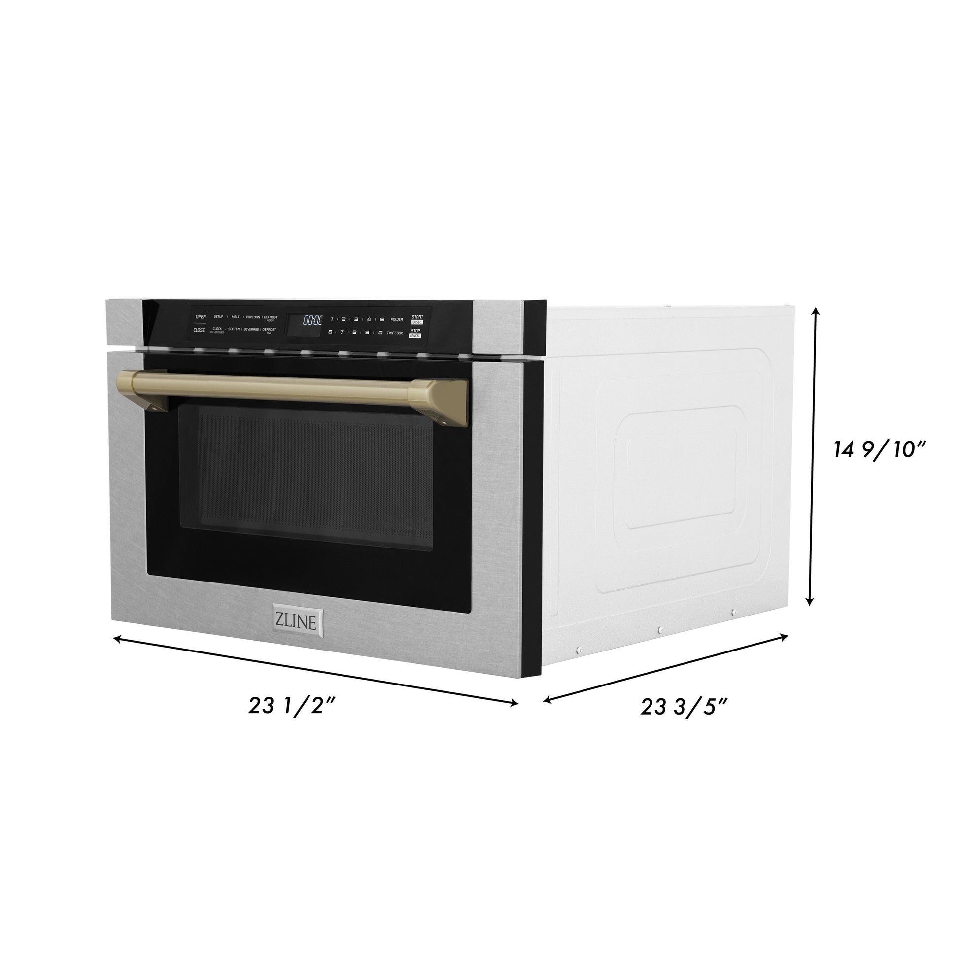 ZLINE Autograph Edition 24" Microwave - Fingerprint Resistant Stainless Steel with Traditional Handles and Accents