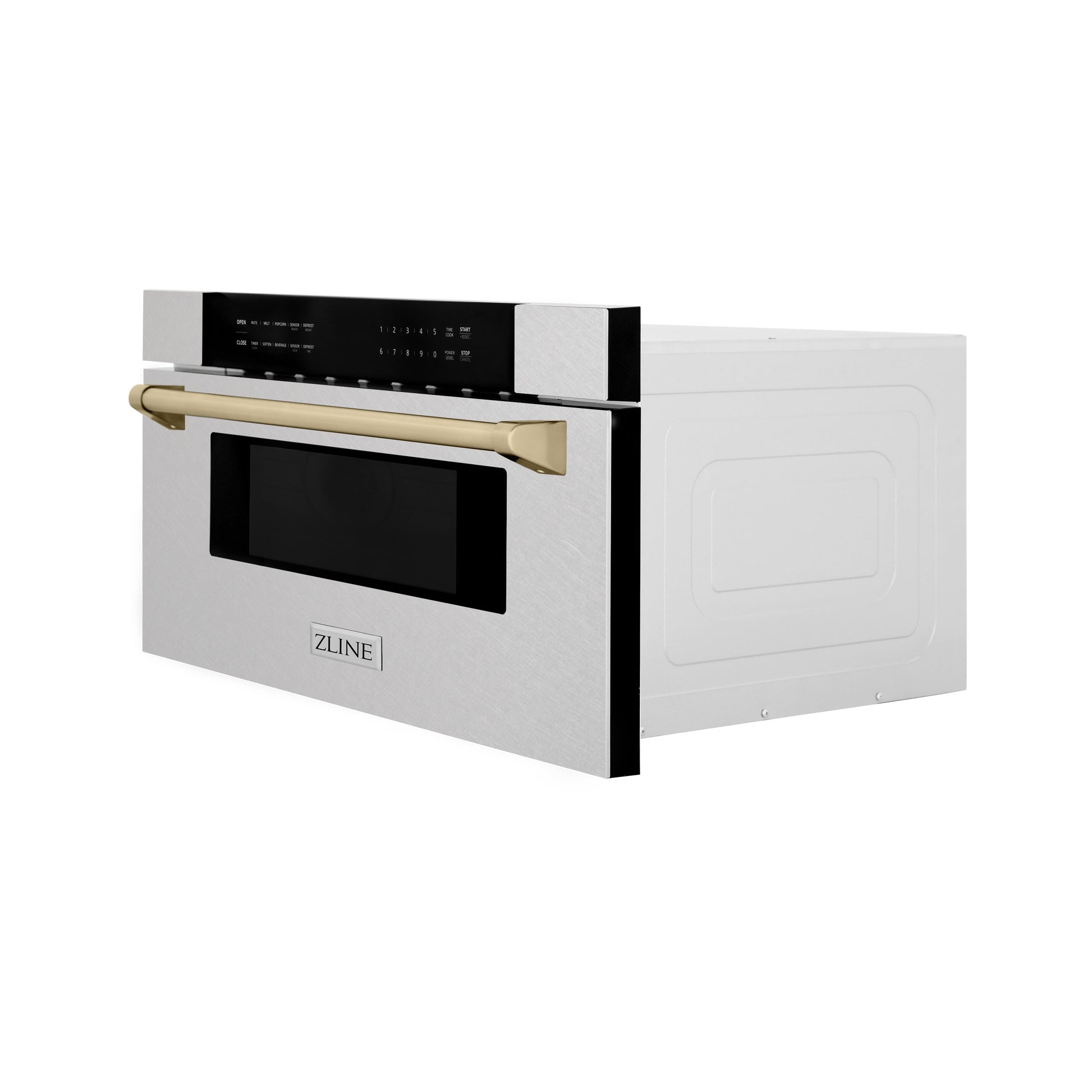 ZLINE Autograph Edition 30" Built-In Microwave Drawer - Fingerprint Resistant Stainless Steel with Accents