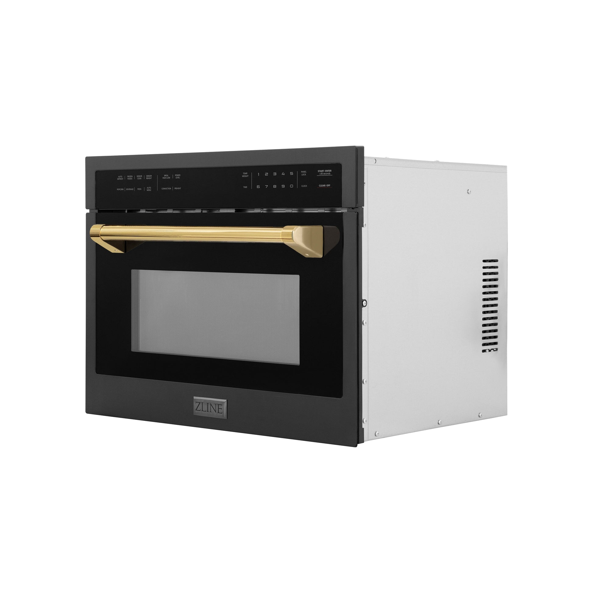 ZLINE Autograph Edition 24" Built-in Convection Microwave Oven - Black Stainless Steel with Accents