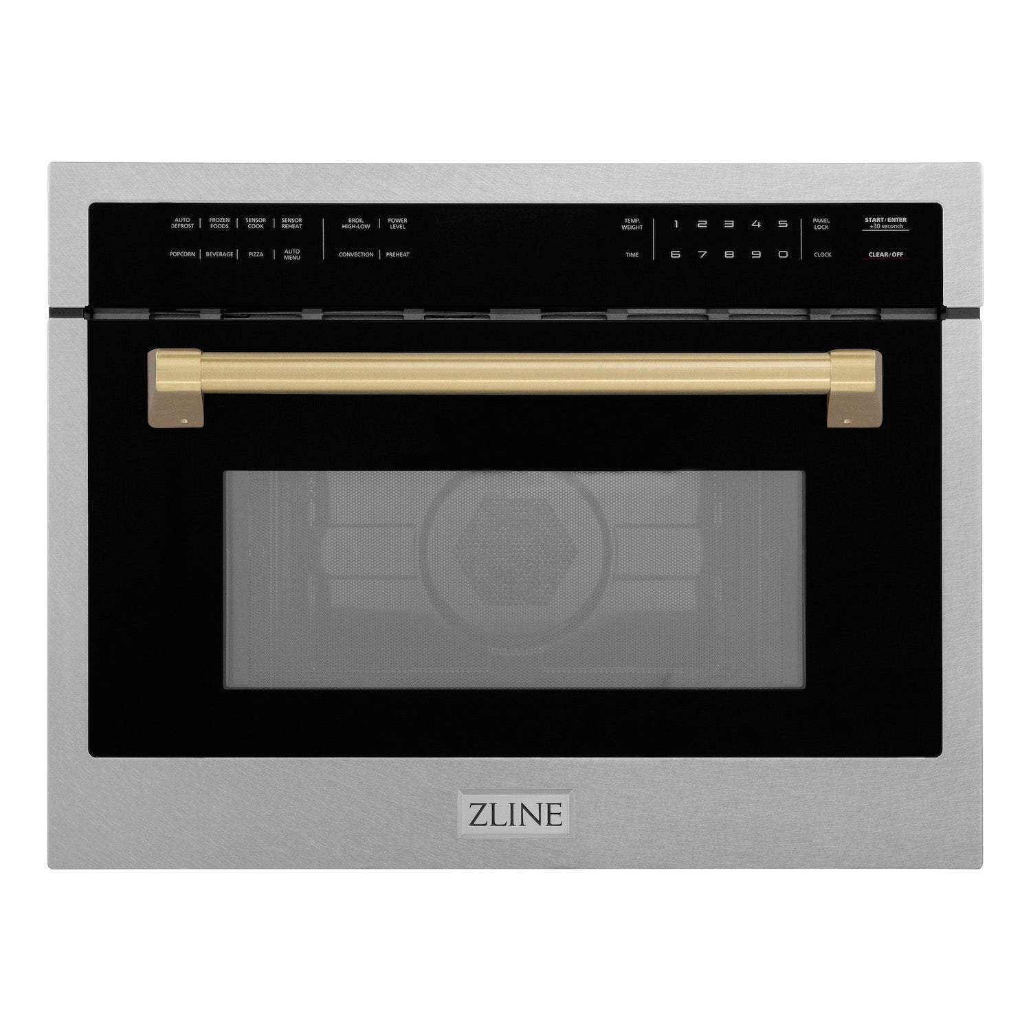 ZLINE Autograph Edition 24" Built-in Convection Microwave Oven - DuraSnow Stainless Steel with Accents