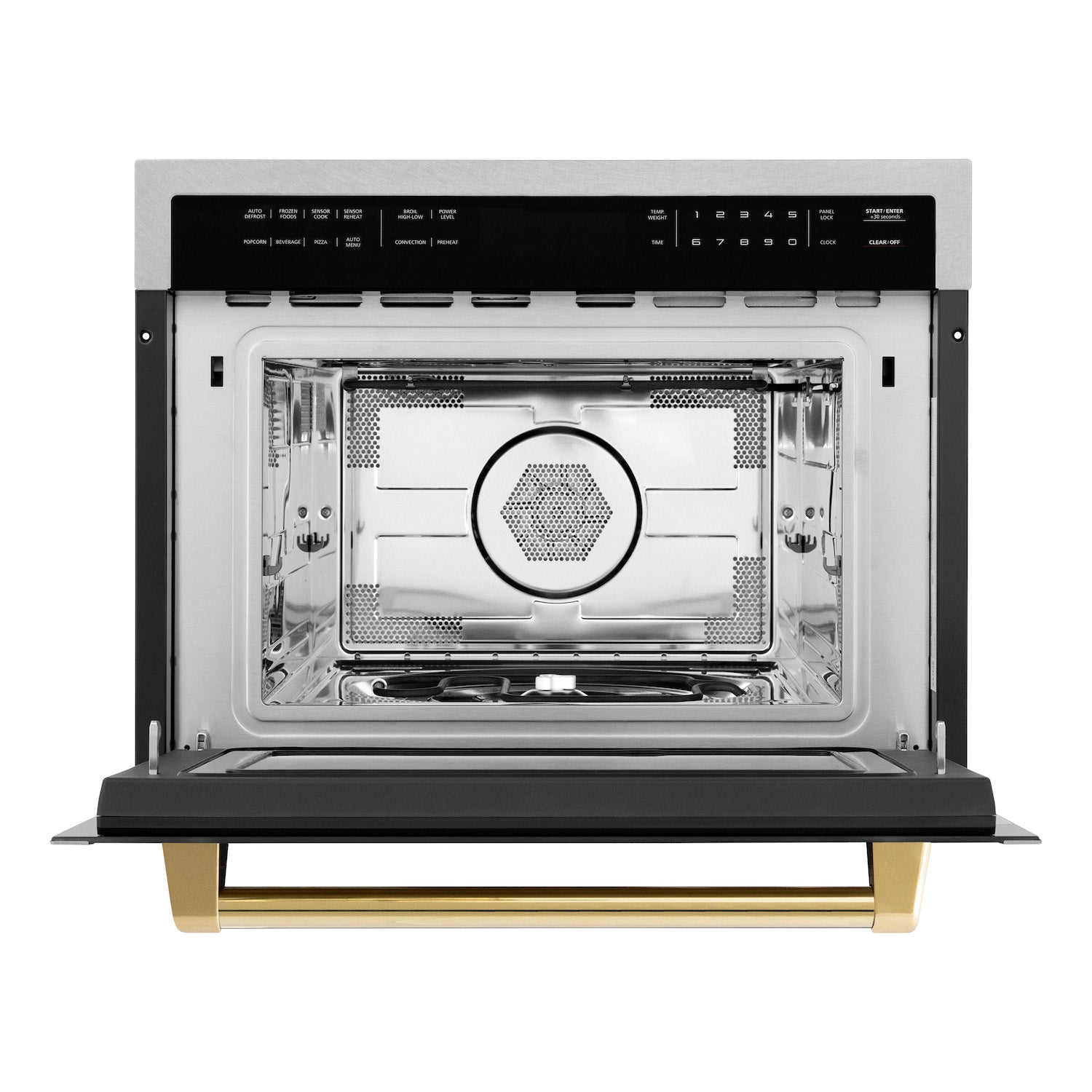ZLINE Autograph Edition 24" Built-in Convection Microwave Oven - DuraSnow Stainless Steel with Accents