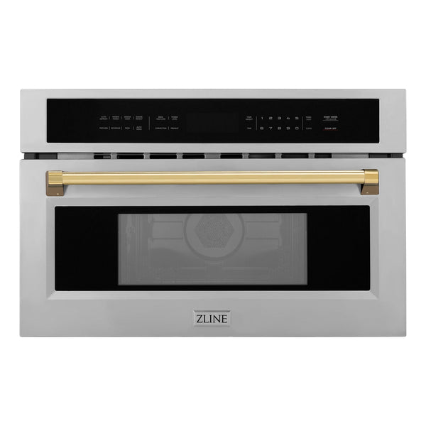 ZLINE Autograph Edition 30" Built-in Convection Microwave Oven - Stainless Steel with Accents