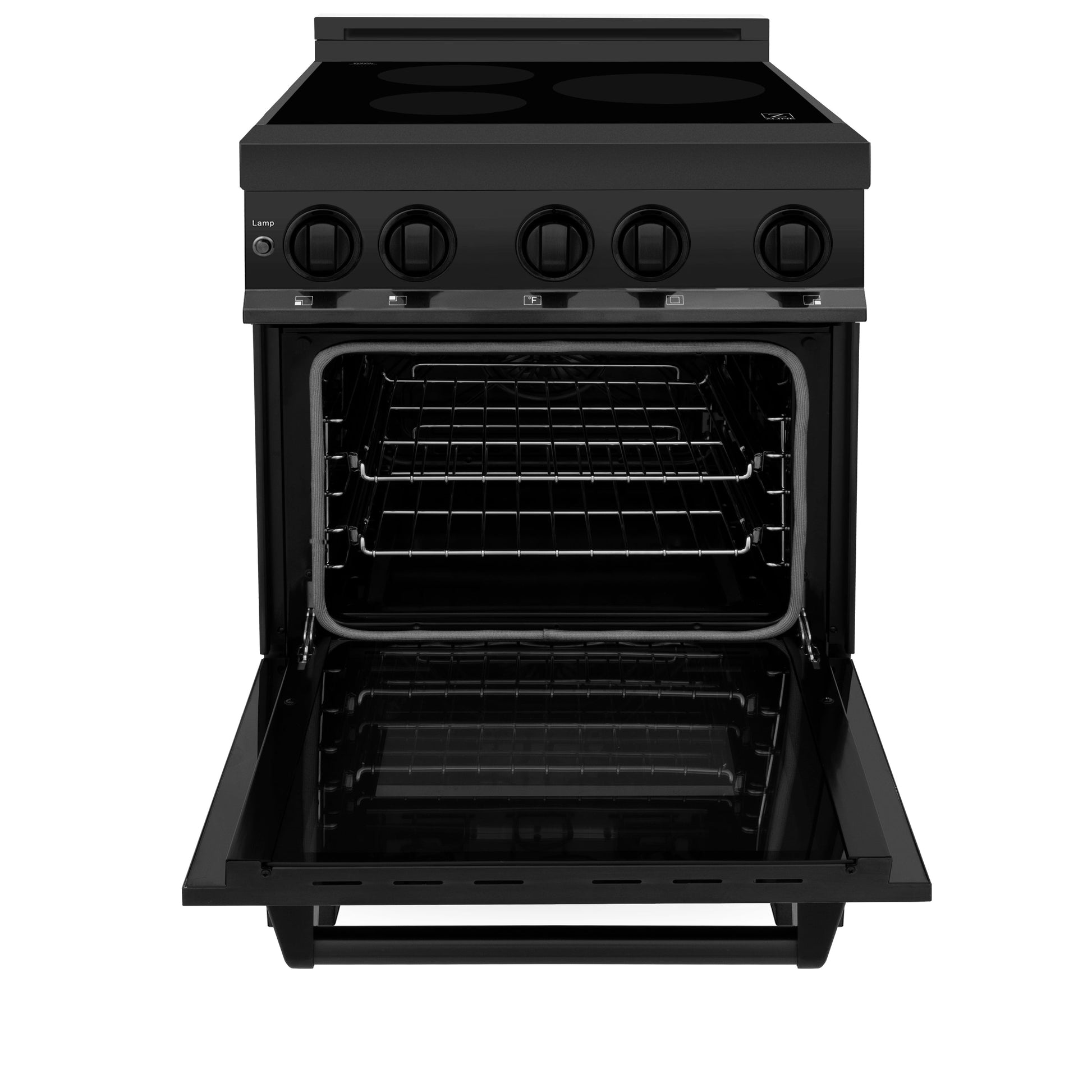 ZLINE Autograph Edition 24" Induction 3 Element Stove Range with Electric Oven - Black Stainless Steel