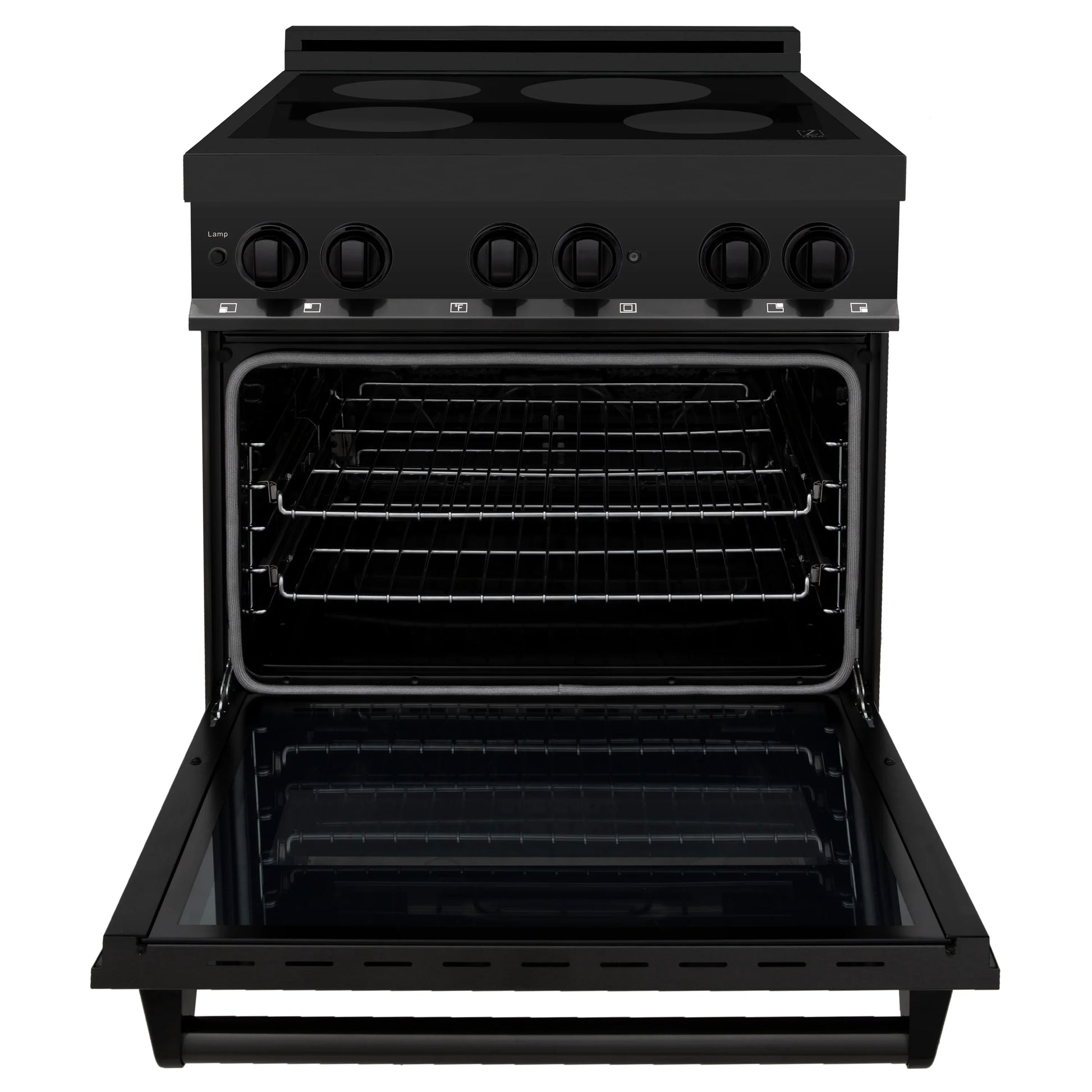 ZLINE 30" 4-Element Stove Induction Range with Electric Oven - Black Stainless Steel