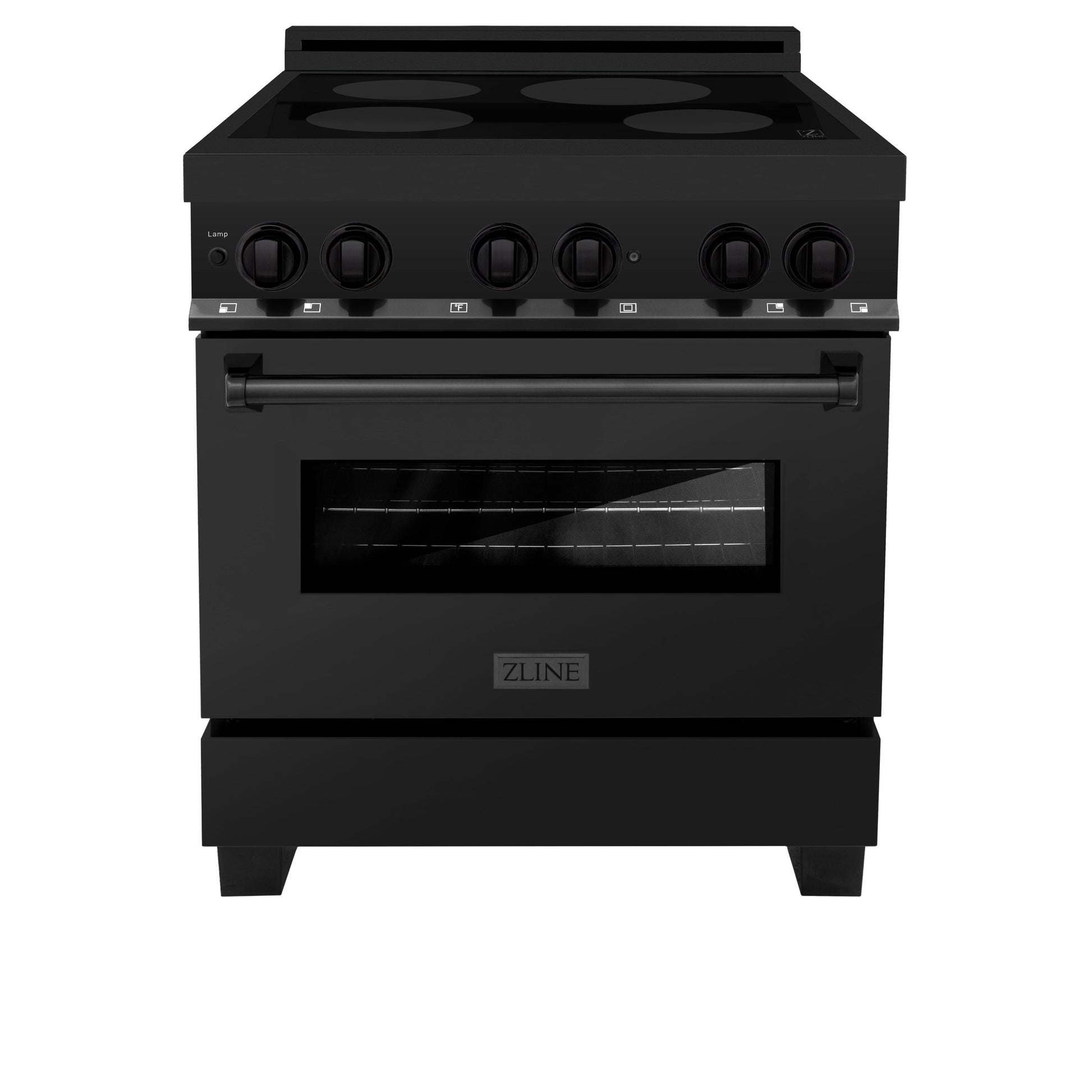 ZLINE 30" Induction Range with 4 Element Stove and Electric Oven - Black Stainless Steel
