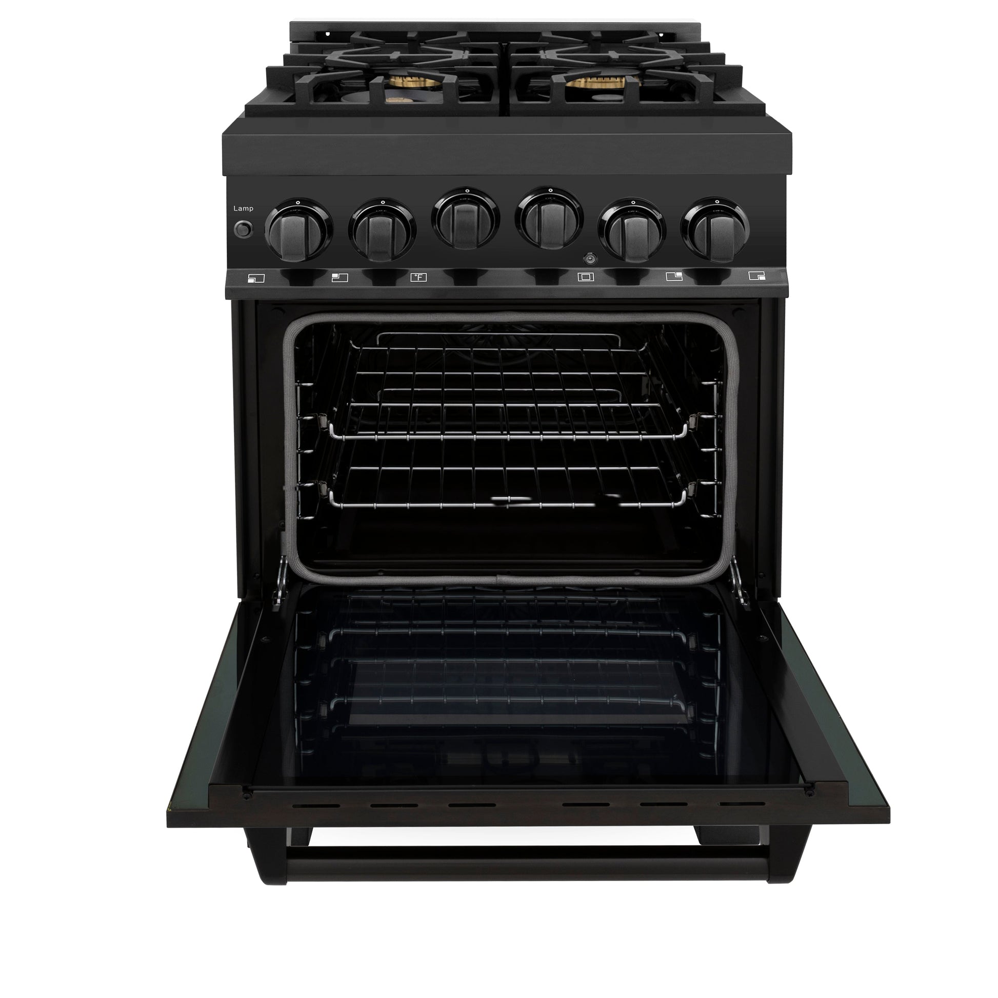 ZLINE 24" Range with Gas Stove and Oven - Black Stainless Steel