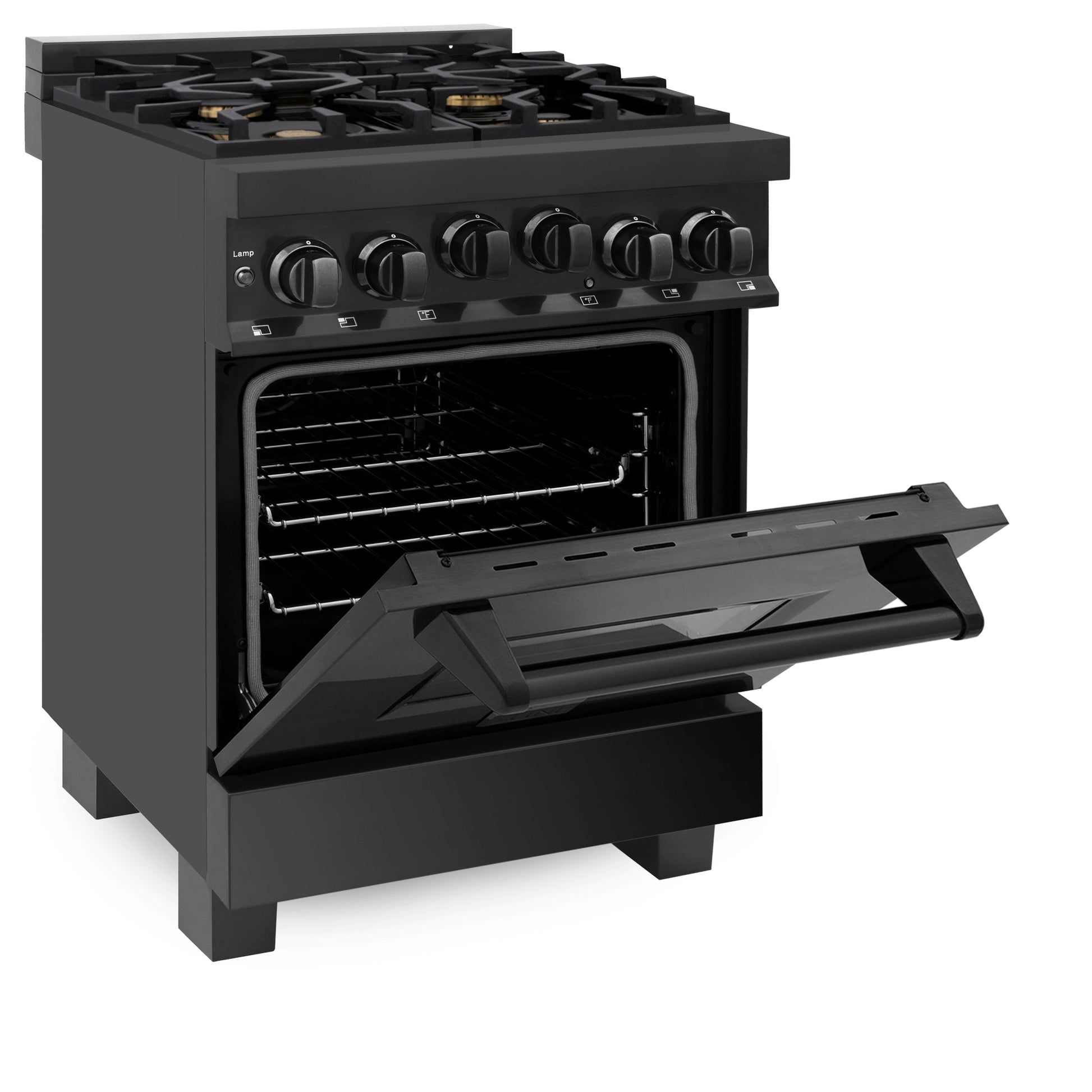 ZLINE 24" Range with Gas Stove and Oven - Black Stainless Steel