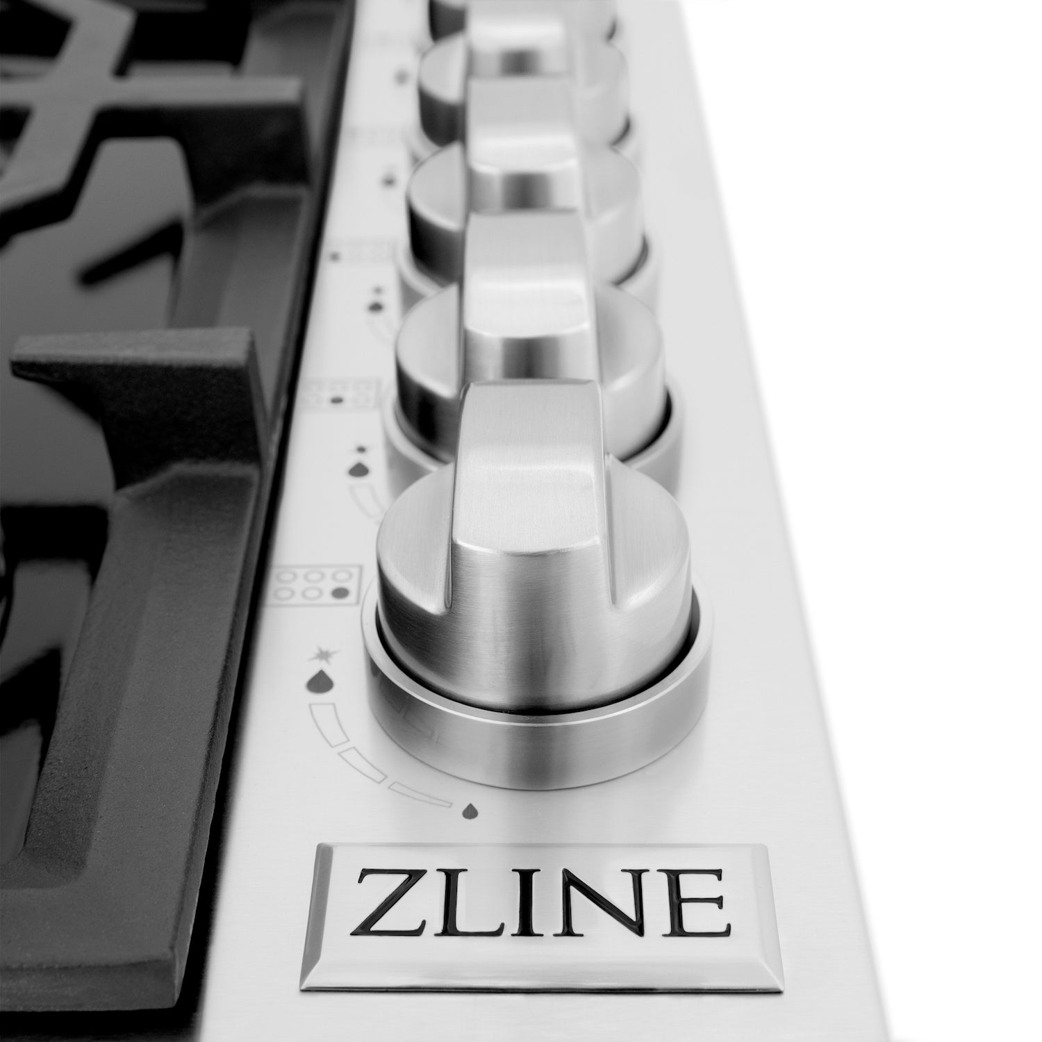ZLINE 36" Drop-in Cooktop with 6 Gas Burners - Black Porcelain Top