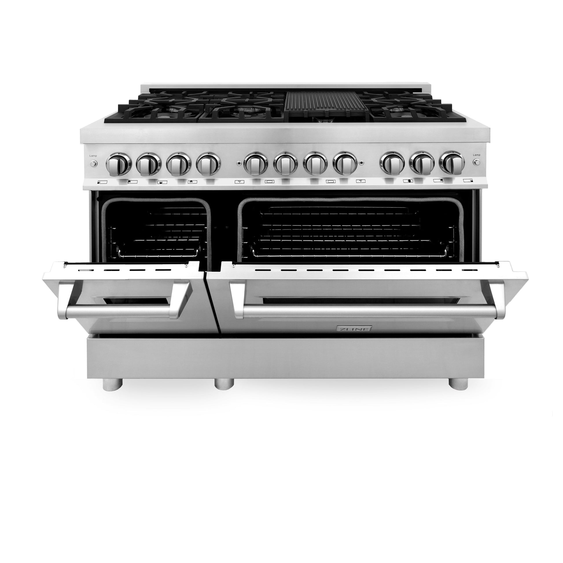 ZLINE 3-Appliance 48" Kitchen Package with Stainless Steel Dual Fuel Range, Convertible Vent Range Hood, and Tall Tub Dishwasher