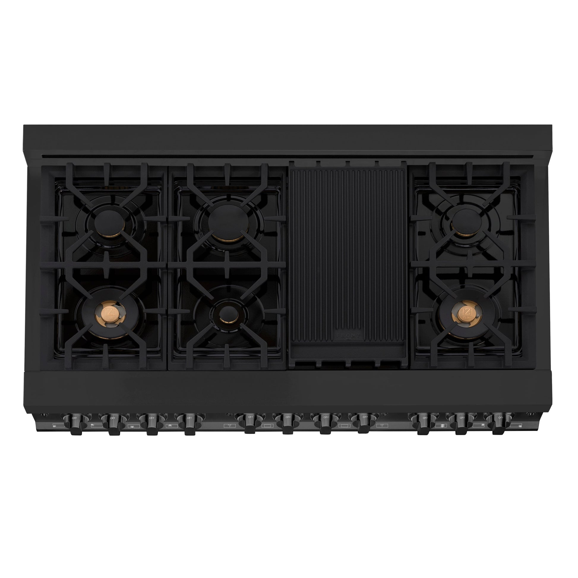 ZLINE 2-Appliance 48" Kitchen Package with Black Stainless Steel Dual Fuel Range and Convertible Vent Range Hood