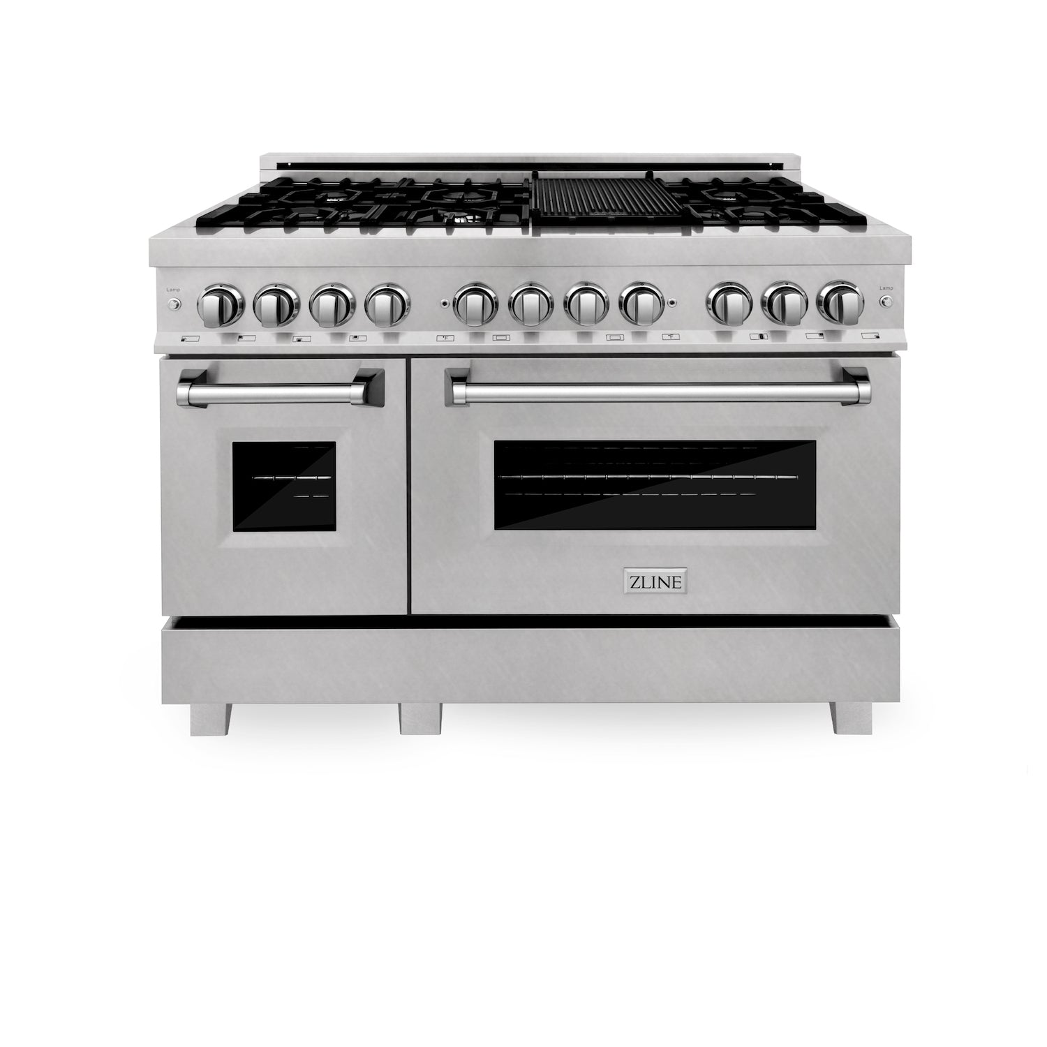 ZLINE 48" Dual Fuel Range with Electric Oven and Gas Cooktop with Griddle - DuraSnow Stainless
