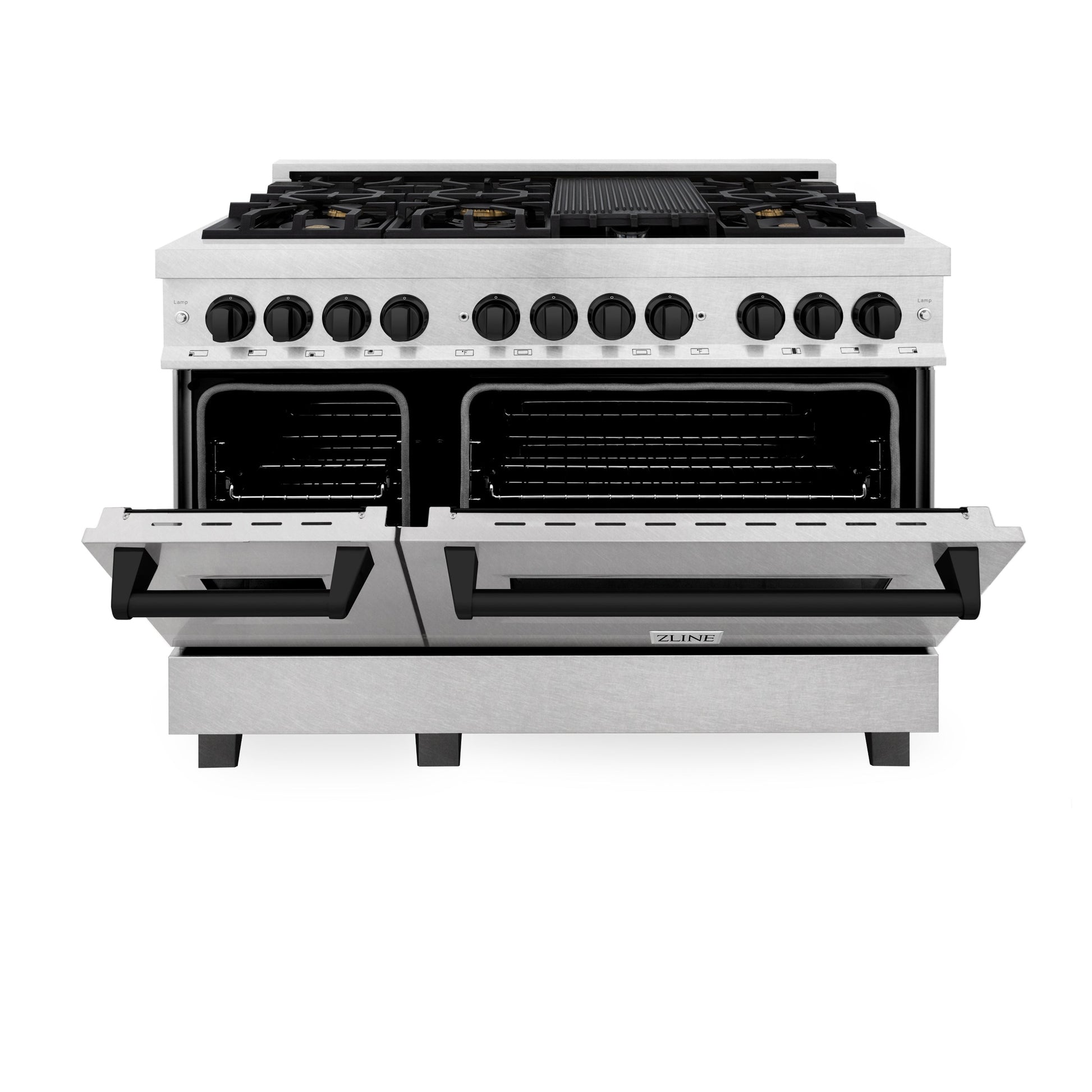 ZLINE Autograph Edition 48" Dual Fuel Range with Gas Stove and Electric Oven - Fingerprint Resistant Stainless Steel with Accents