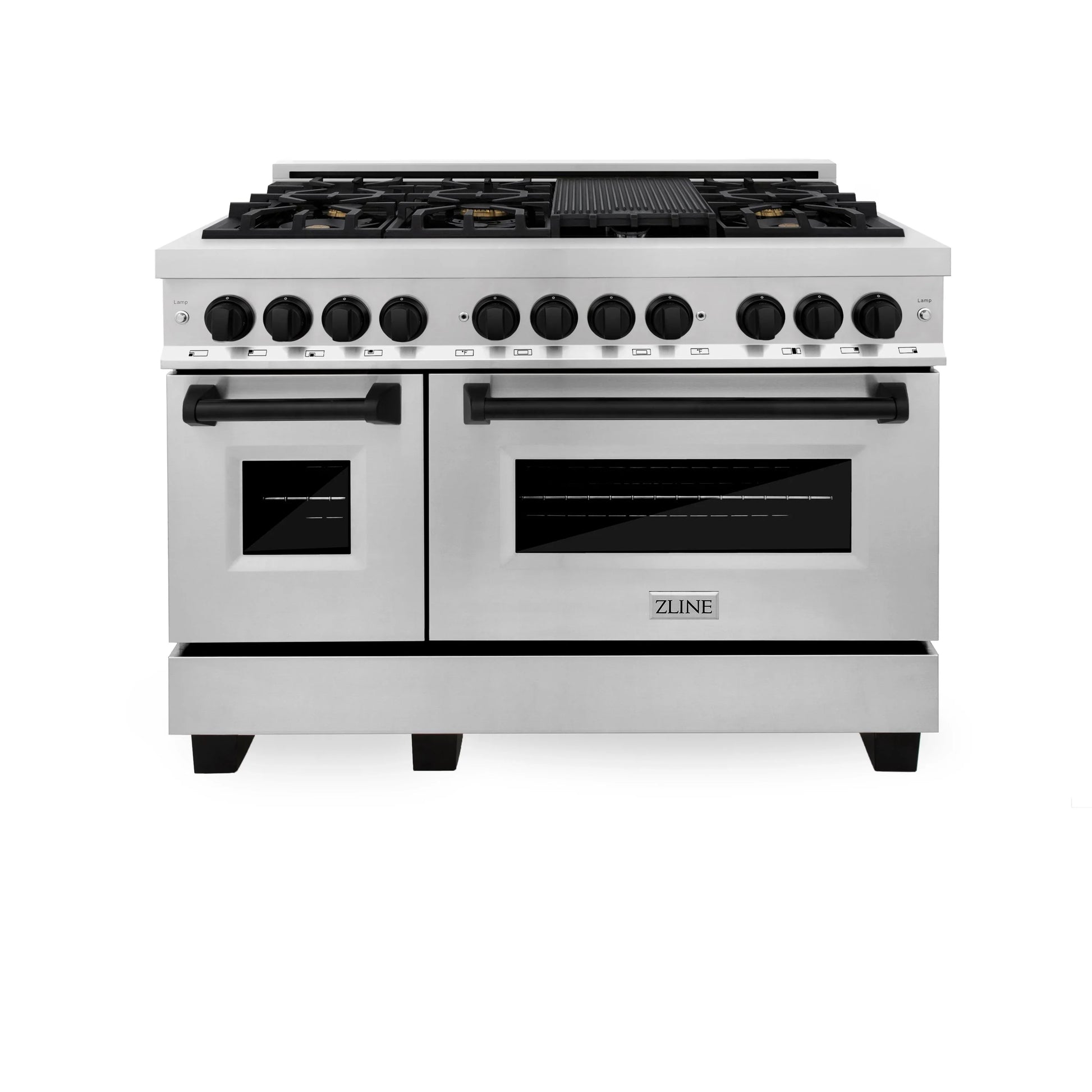 ZLINE Autograph Edition 48" Dual Fuel Range - Stainless Steel with Matte Black Accents