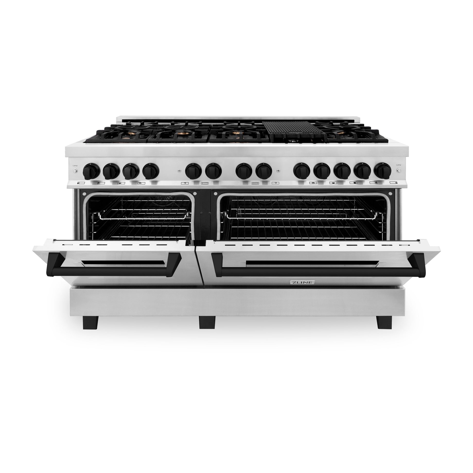 ZLINE Autograph Edition 60" Dual Fuel Range with Gas Stove and Electric Oven - Stainless Steel with Accents