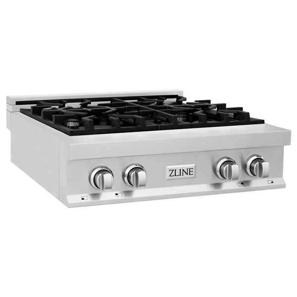 ZLINE 30" Porcelain 4 Gas Burners Stovetop - Available with Brass Burners