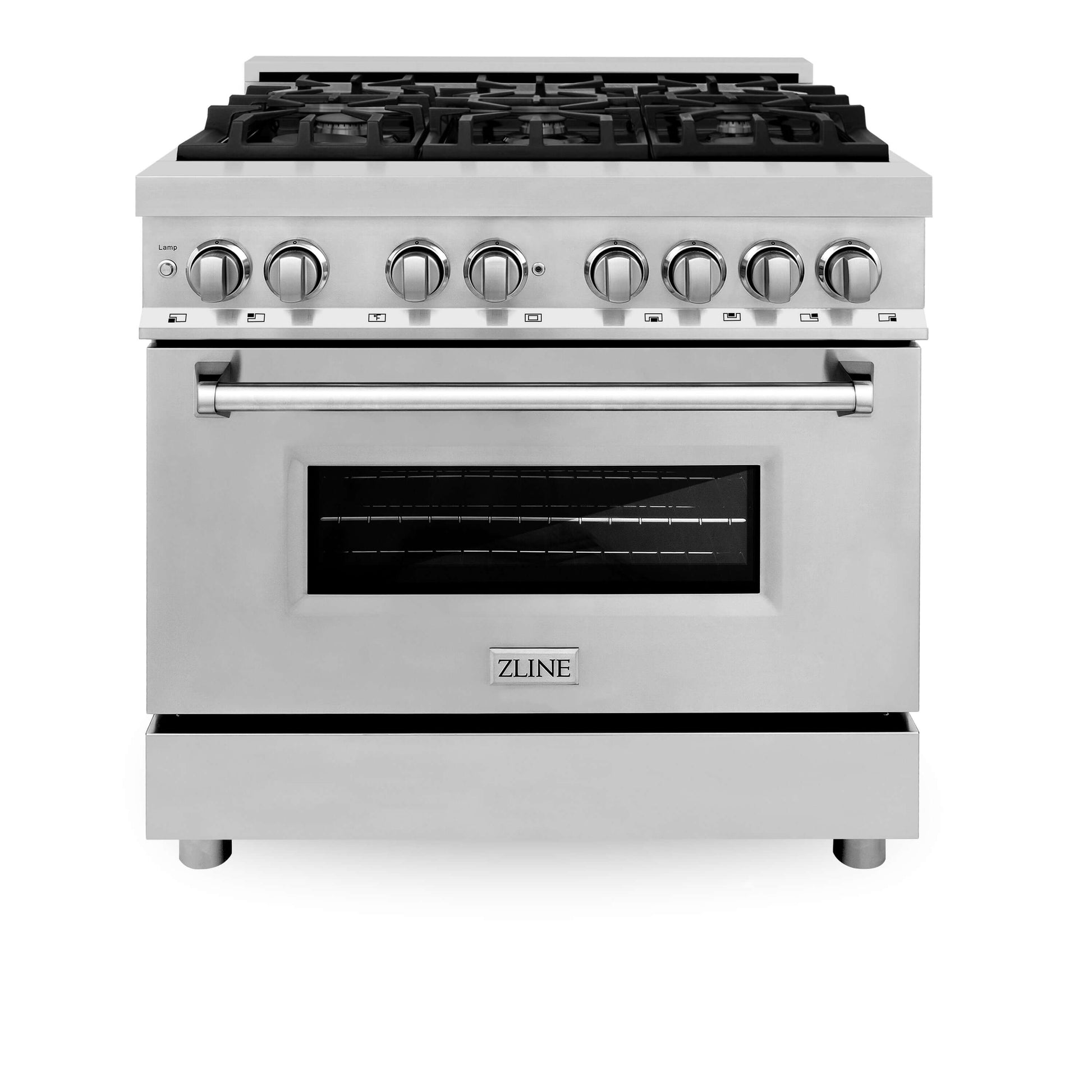 ZLINE 3-Appliance 36" Kitchen Package with Stainless Steel Dual Fuel Range, Convertible Vent Range Hood, and Microwave Drawer
