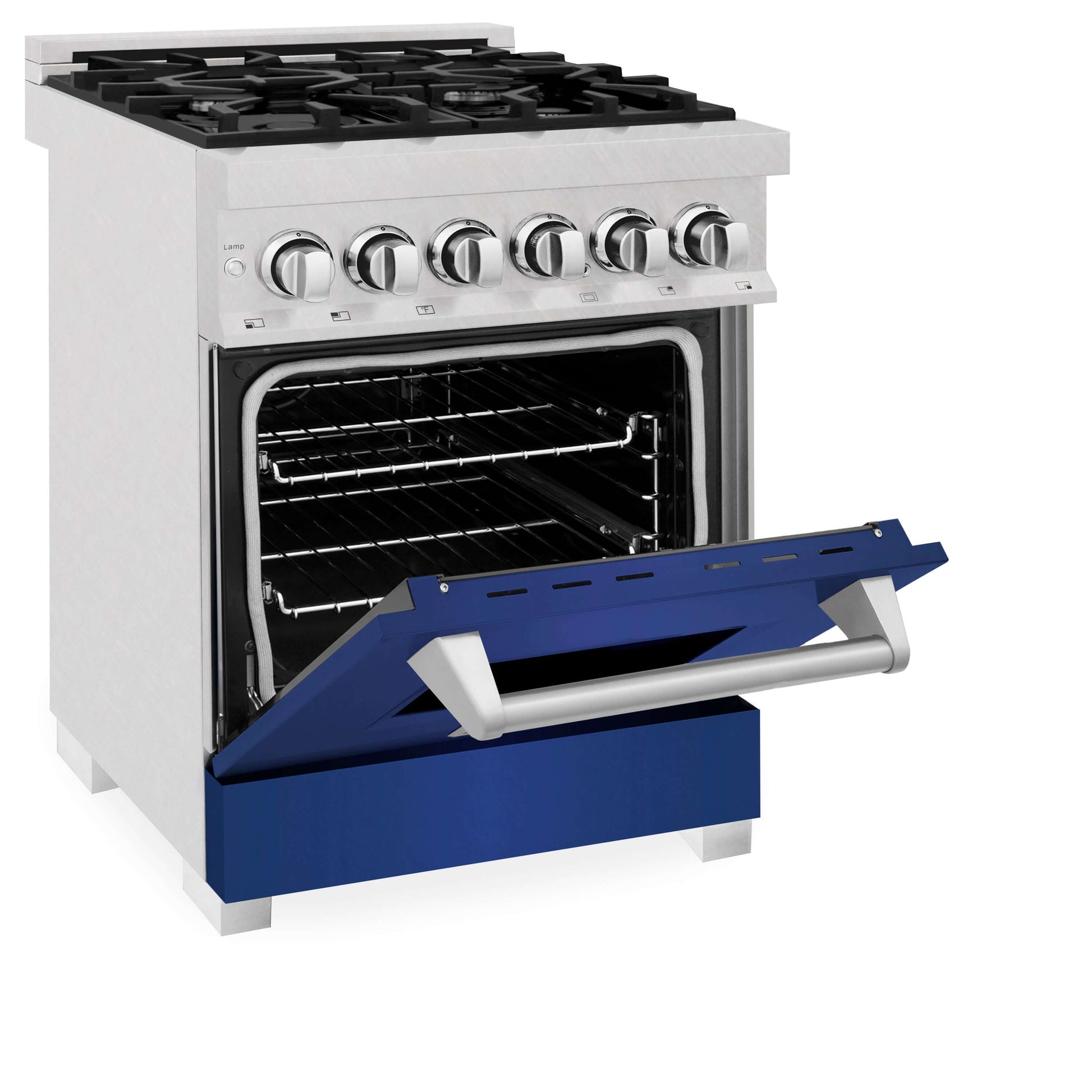 ZLINE 24" Professional Dual Fuel Range - Fingerprint Resistant Stainless Steel with Color Door Options