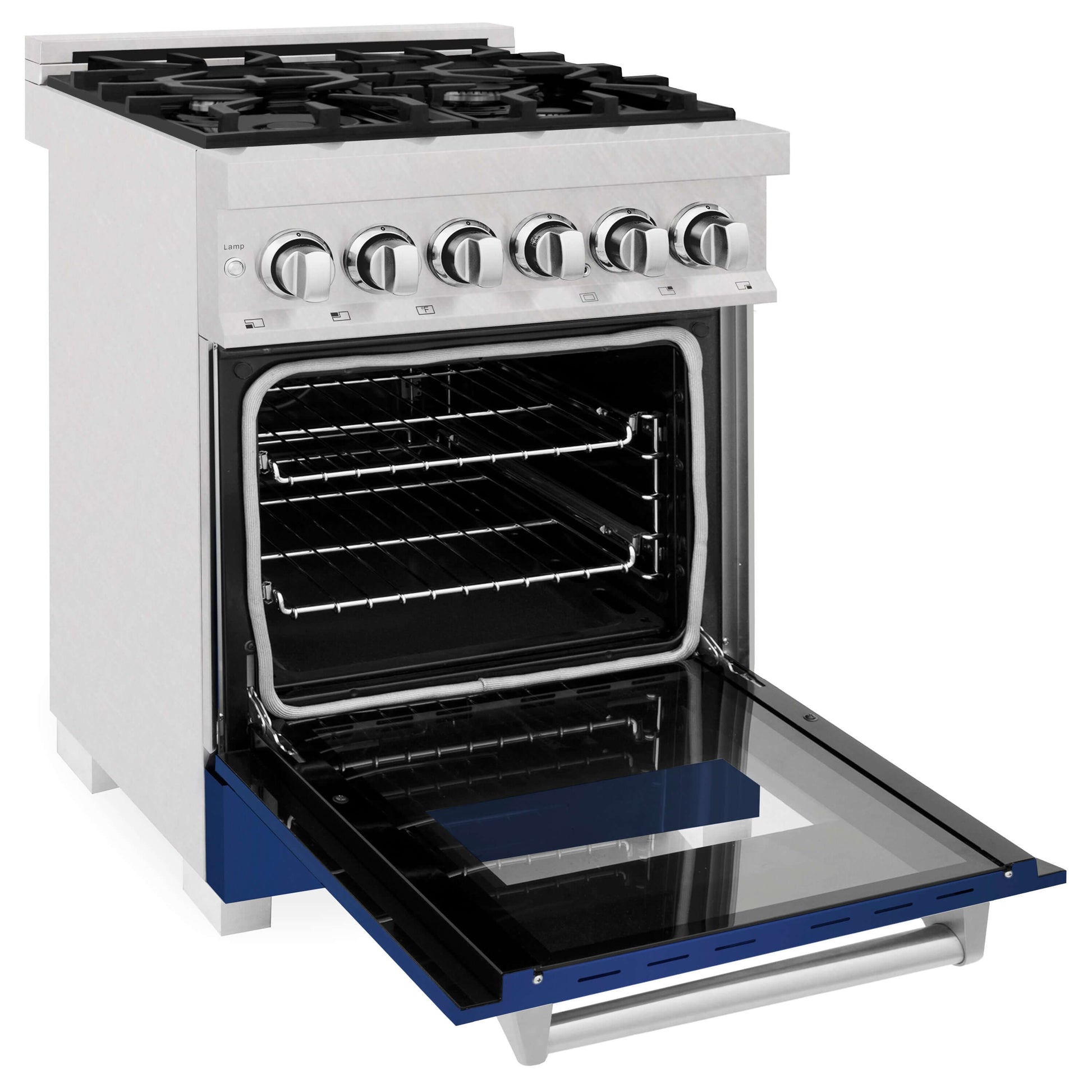 ZLINE 24" Professional Dual Fuel Range - Fingerprint Resistant Stainless Steel with Color Door Options