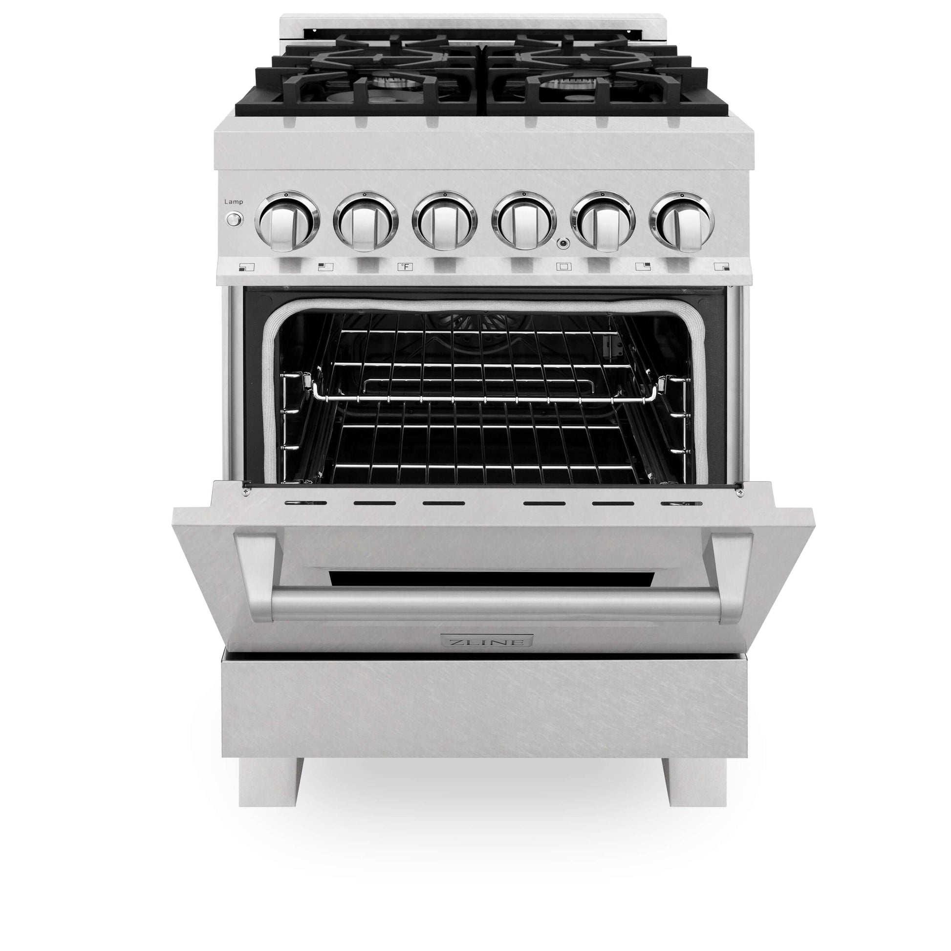 ZLINE 24" Professional Dual Fuel Range - Fingerprint Resistant Stainless Steel with Color Door Options