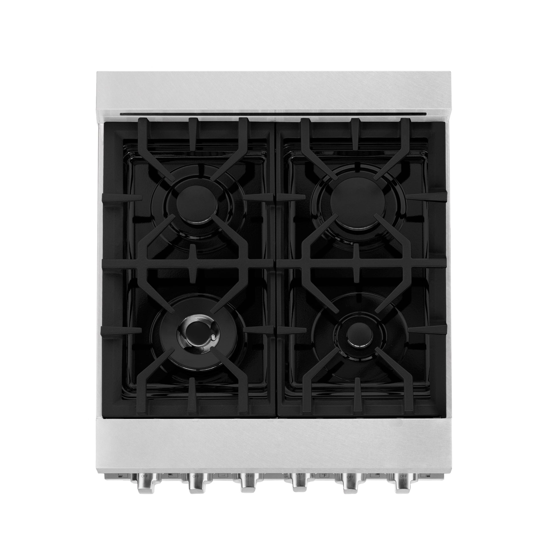 ZLINE 24" Gas Oven and Cooktop Range with Griddle - DuraSnow Stainless Steel with Matte White Door