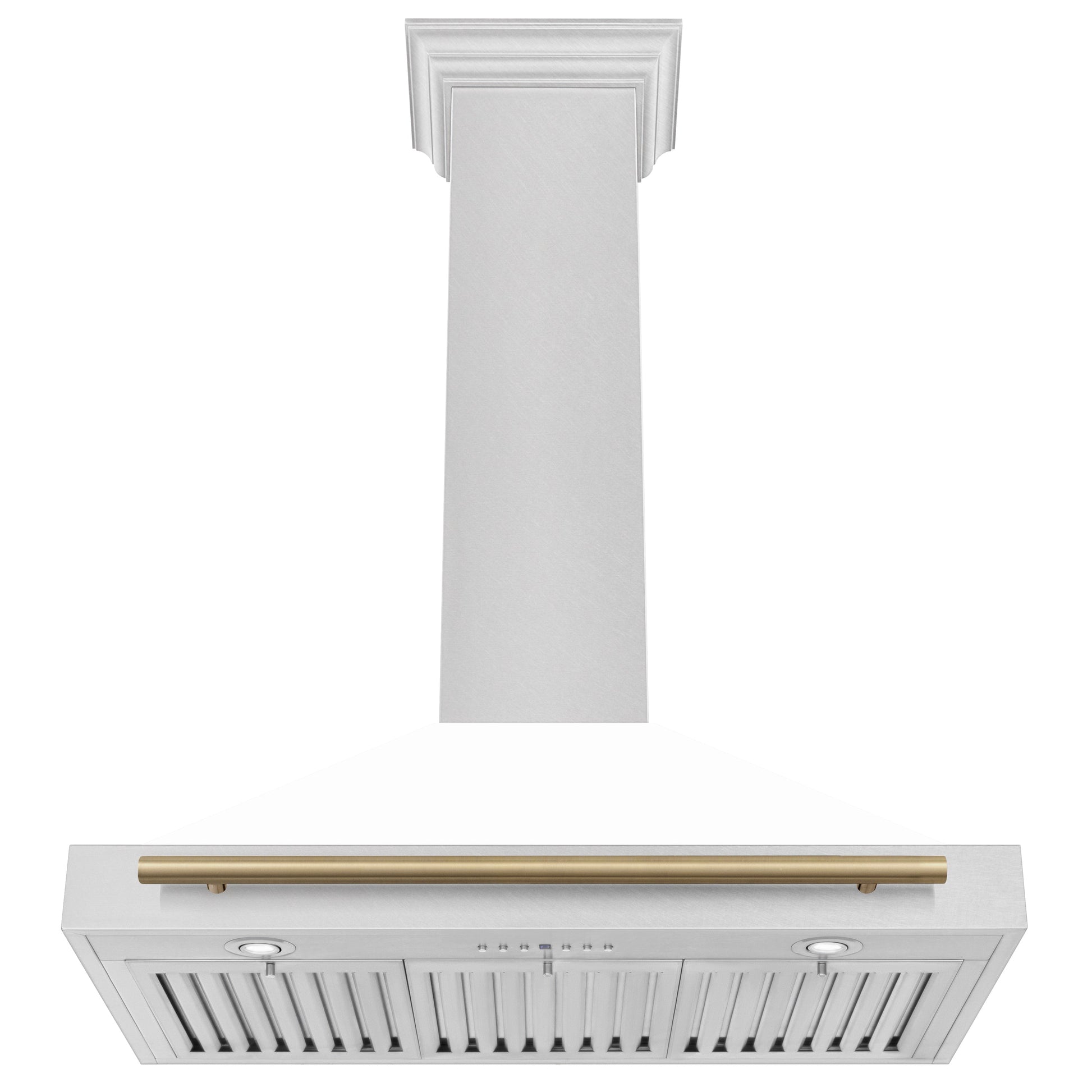 ZLINE 36" Autograph Edition Range Hood - DuraSnow Stainless with Matte White Shell and Accented Handle
