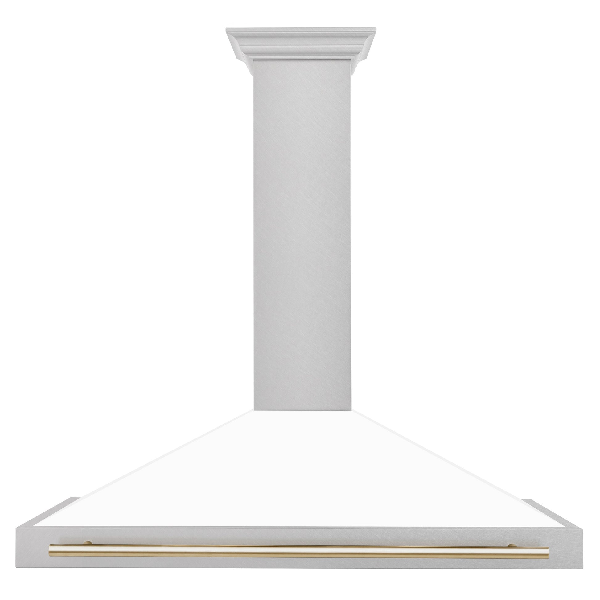 ZLINE 48" Autograph Edition Range Hood - DuraSnow Stainless Steel with Matte White Shell and Accented Handles
