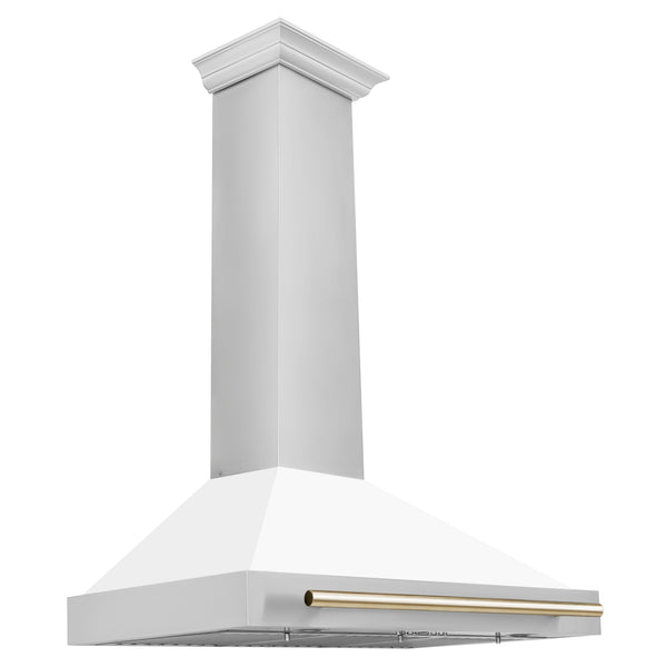 ZLINE Autograph Edition 36" Stainless Steel Range Hood - Matte White Shell and Accents