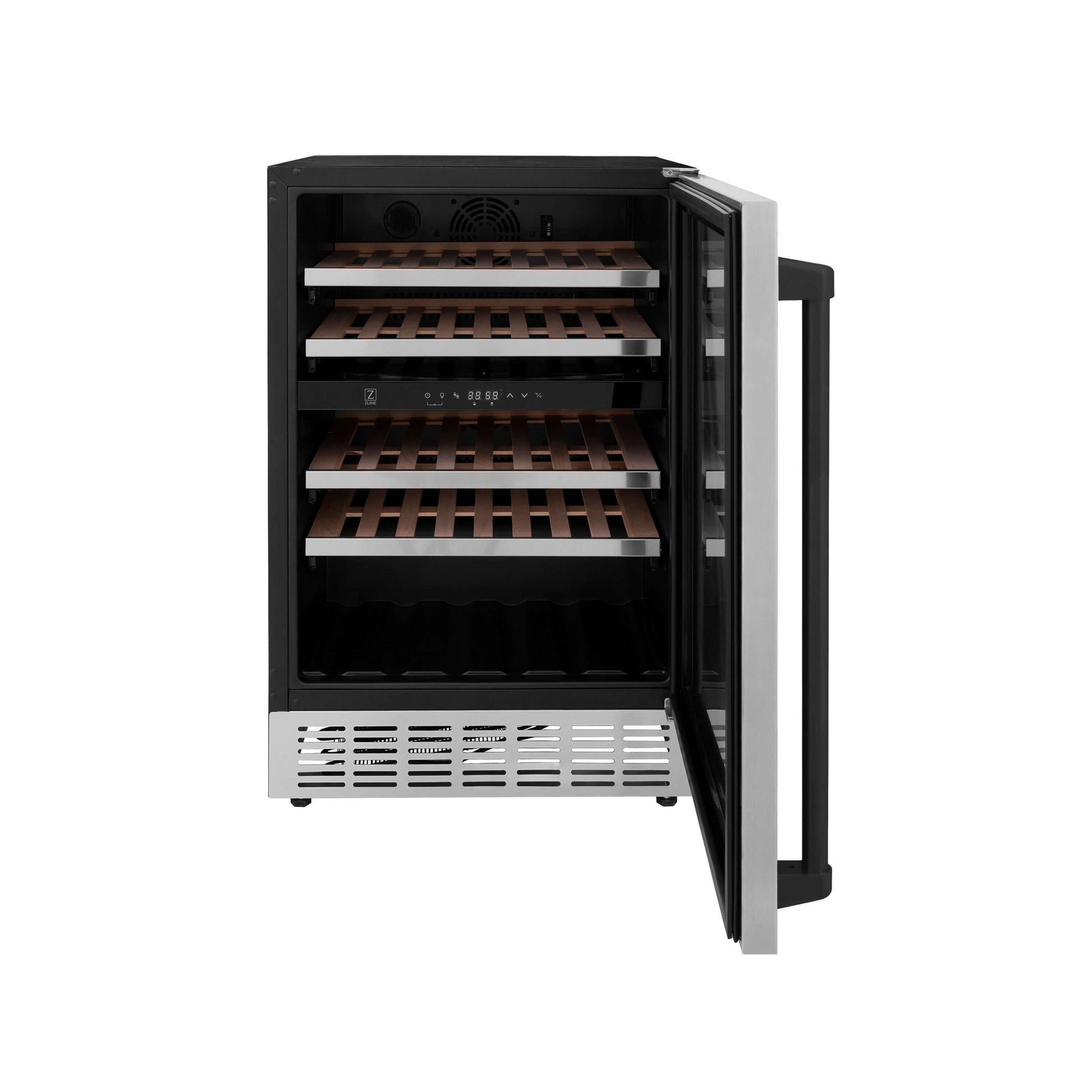 ZLINE 24" Monument Autograph Edition Dual Zone 44-Bottle Wine Cooler - Stainless Steel with Accents
