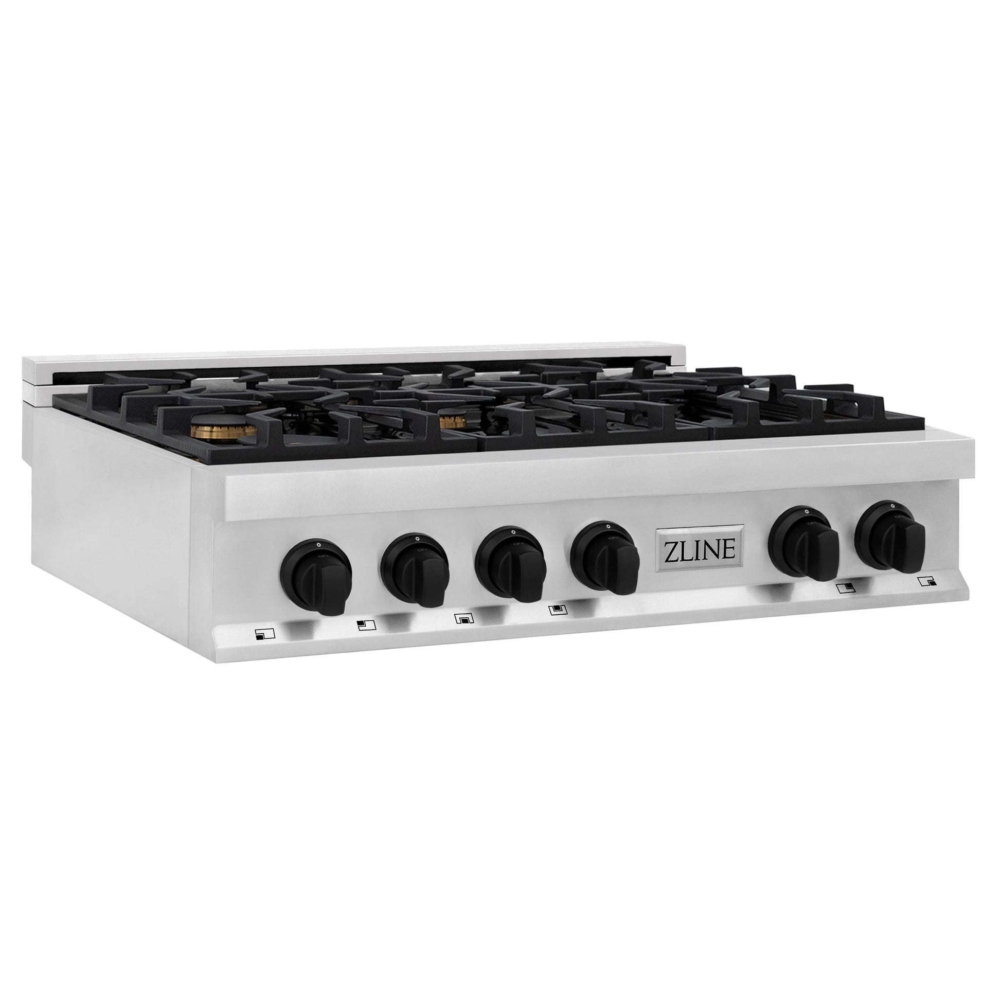 ZLINE Autograph Edition 36" Porcelain Rangetop with 6 Gas Burners - Stainless Steel with Accents