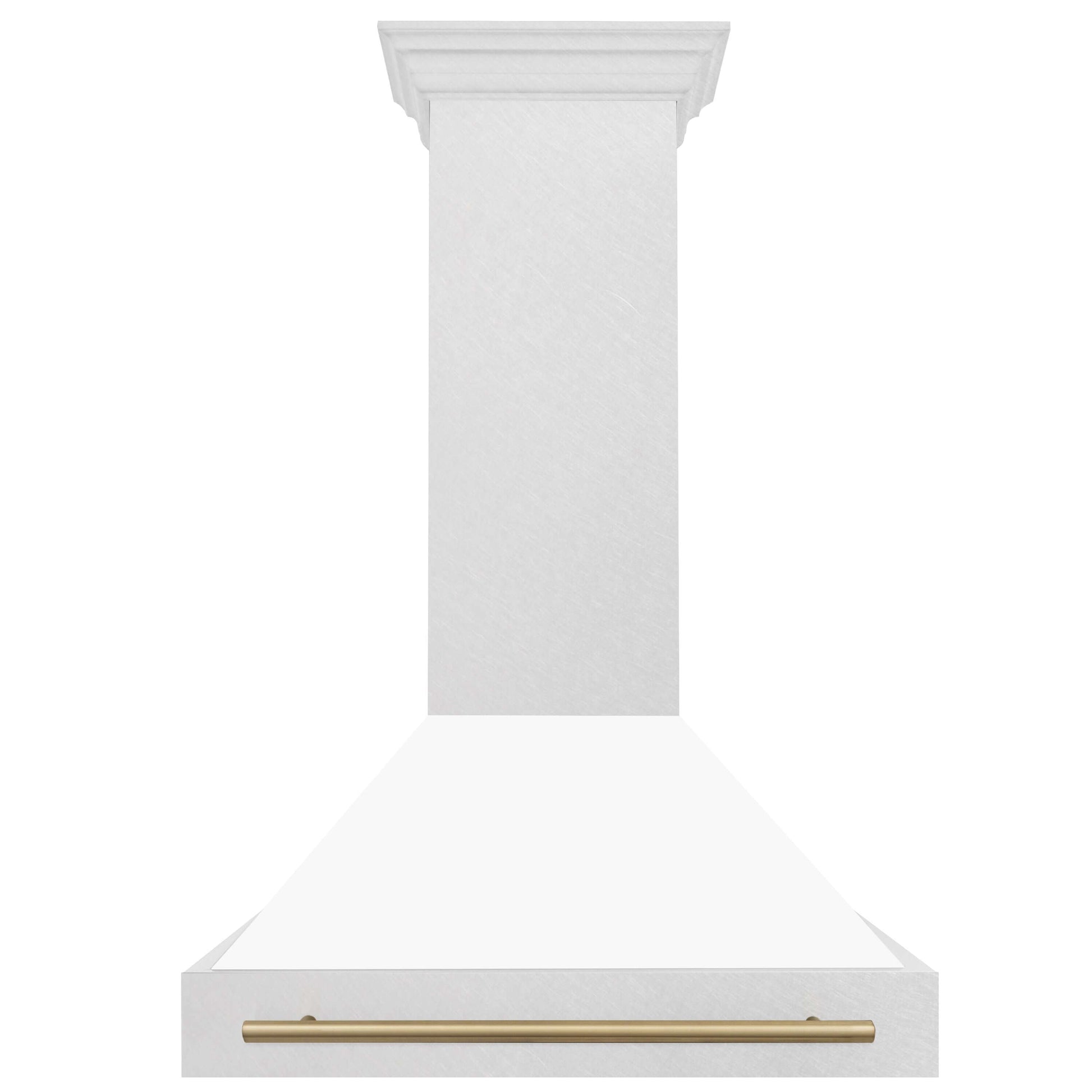 ZLINE Autograph Edition 36" Range Hood with DuraSnow Steel Shell - Matte White and Accented Handle