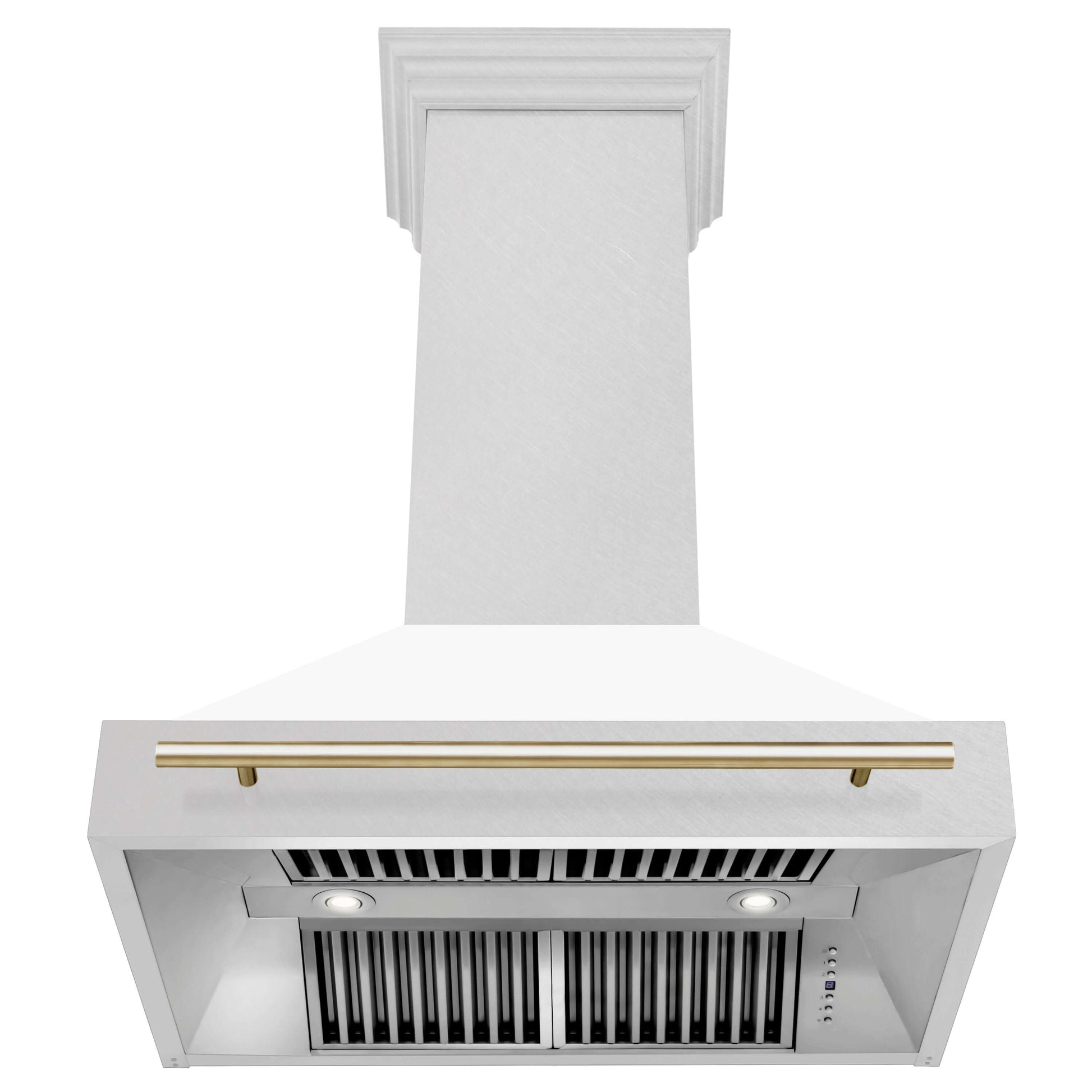ZLINE Autograph Edition 36" Range Hood with DuraSnow Steel Shell - Matte White and Accented Handle