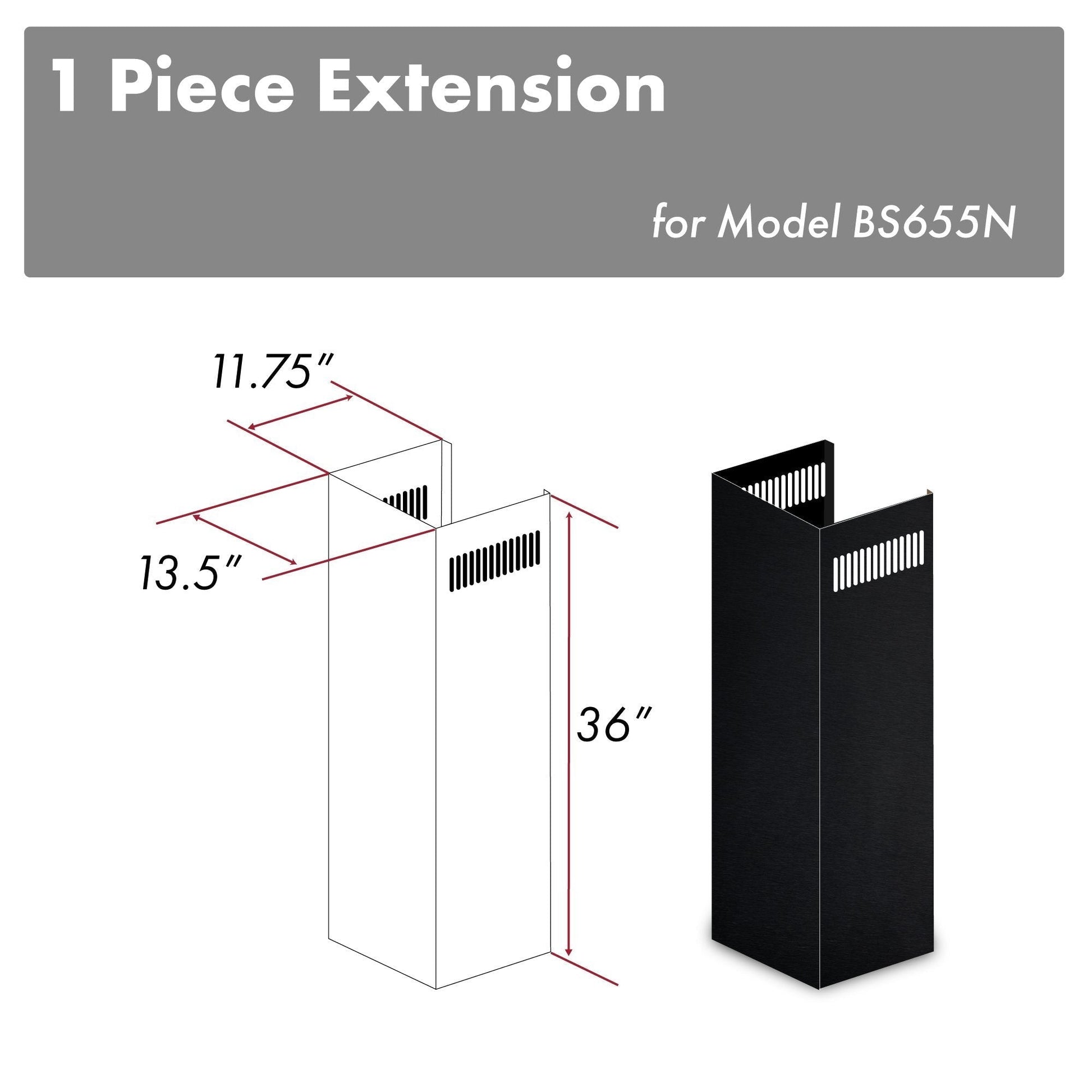 ZLINE 1-36 in. Chimney Extension for 9 ft. to 10 ft. Ceilings