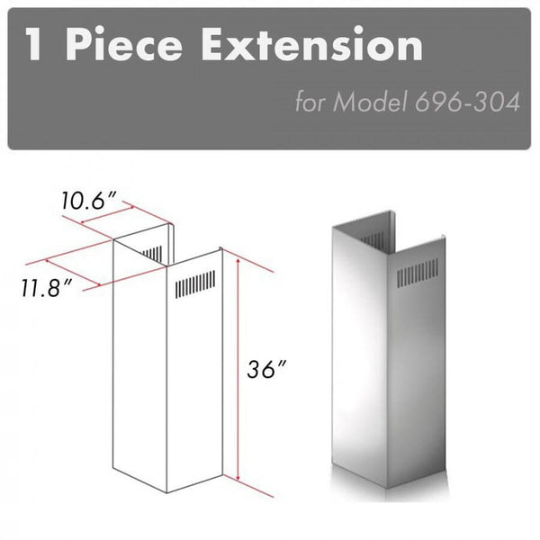 ZLINE 1-36 in. Outdoor Chimney Extension for 9 ft. to 10 ft. Ceilings