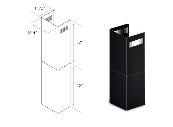 ZLINE 2-12 in. Short Chimney Pieces for 7 ft. to 8 ft. Ceilings