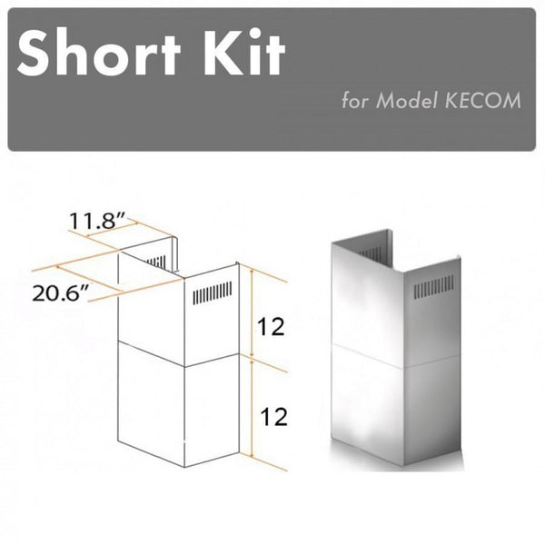 ZLINE 2-12 in. Short Chimney Pieces for 7 ft. to 8 ft. Ceilings - KECOM Series