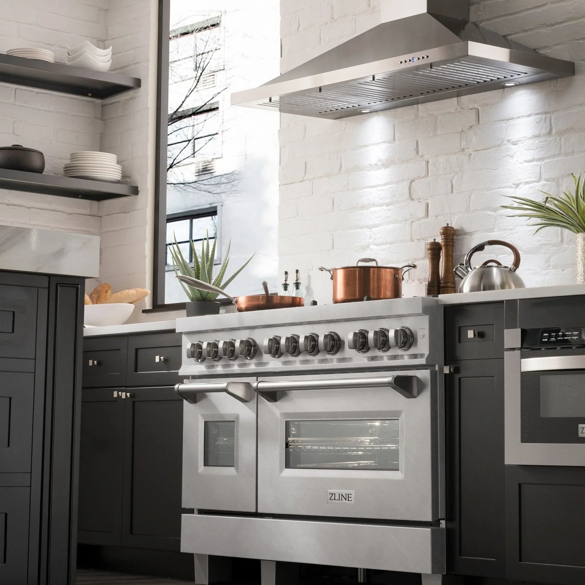 ZLINE 48" Dual Fuel Range with Gas Stove and Electric Oven - Fingerprint Resistant Stainless Steel